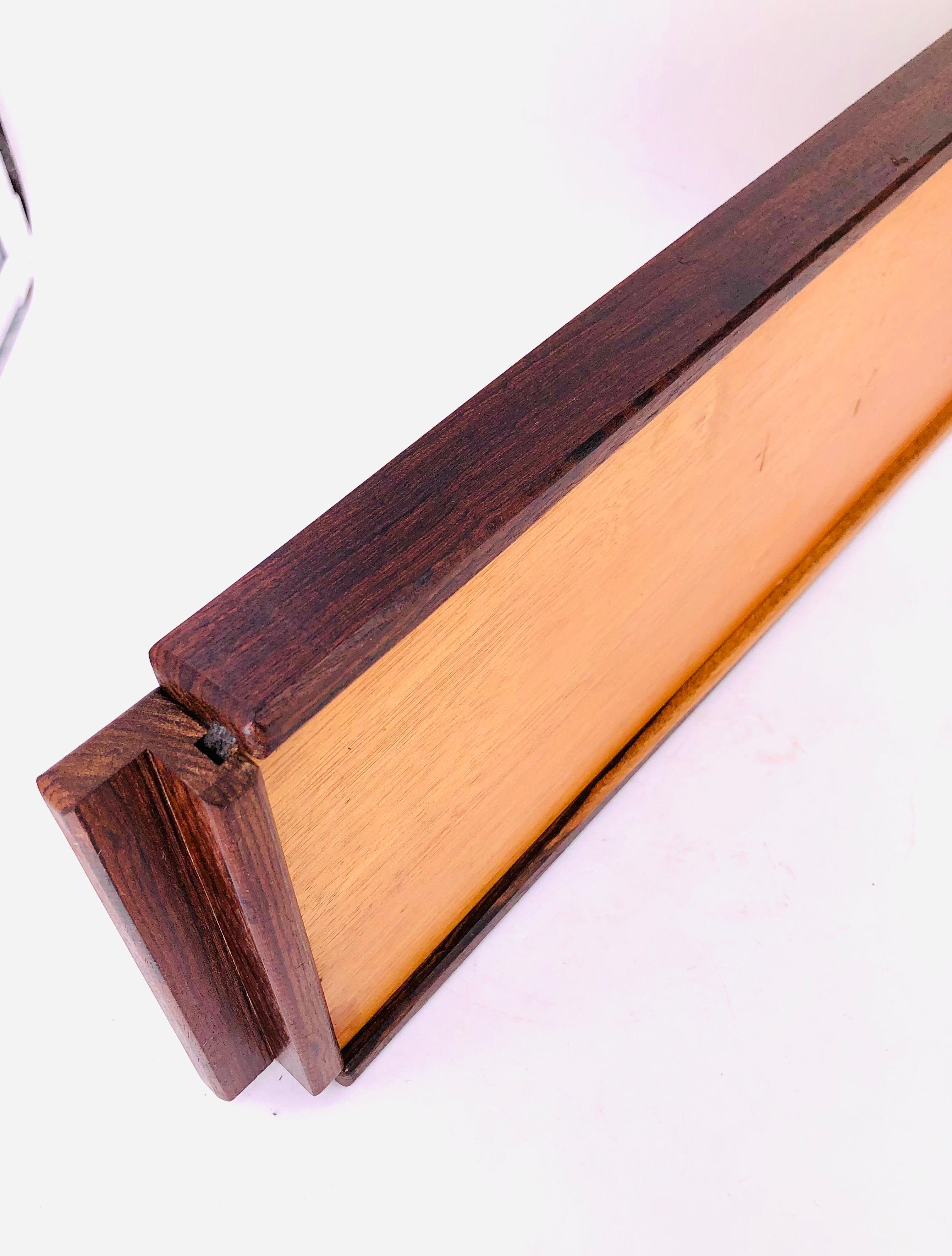 Hand-Carved Don Shoemaker Mixed Exotic Wood Tray Vessel, 1970