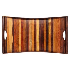 Don Shoemaker Mixed Exotic Wood Tray Vessel, 1970