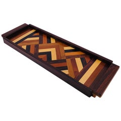 Don Shoemaker Mixed Exotic Wood Tray Vessel, 1970