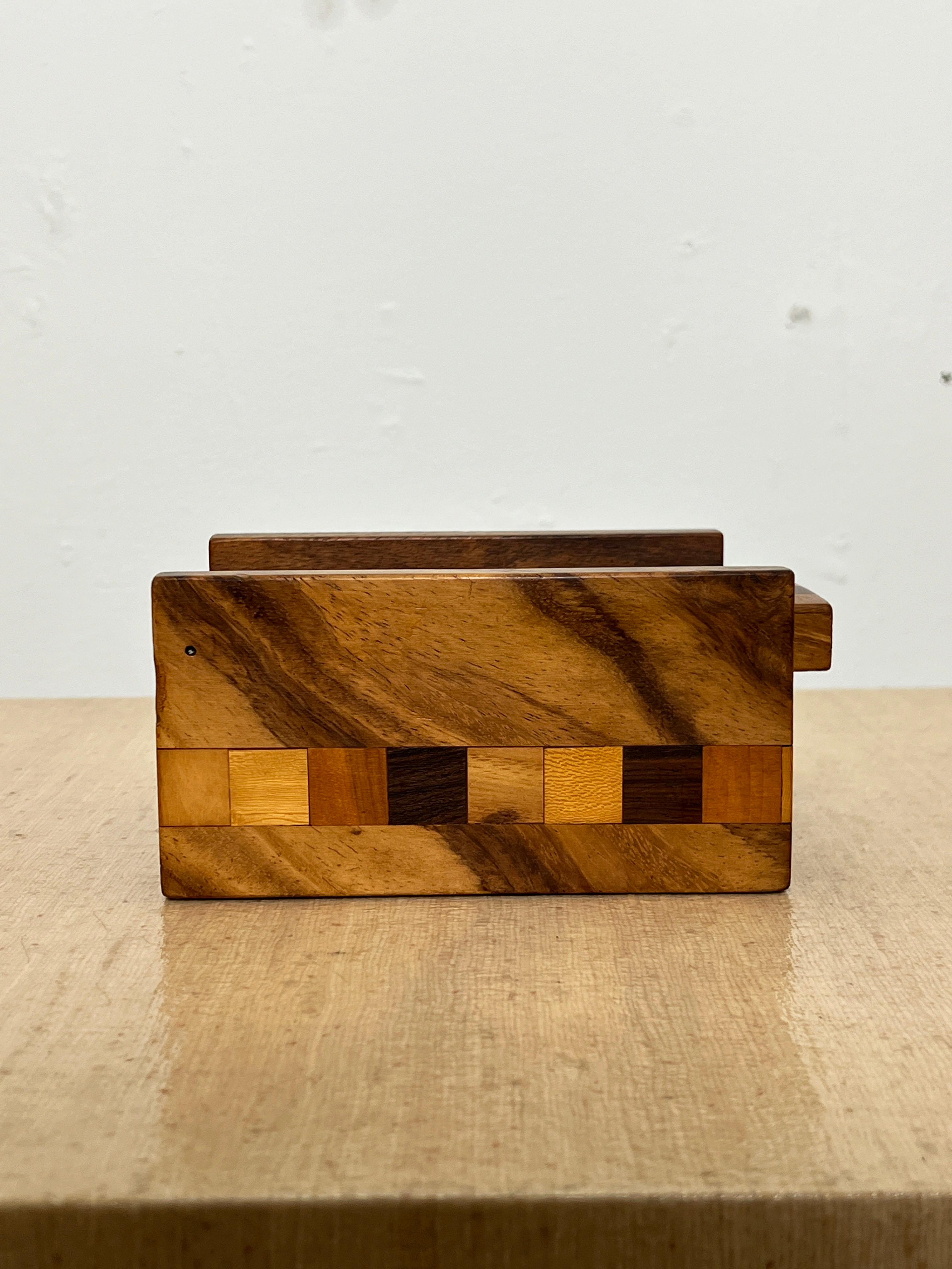 Mid-20th Century Don Shoemaker Mixed Woods Trinket Box Circa 1960s For Sale
