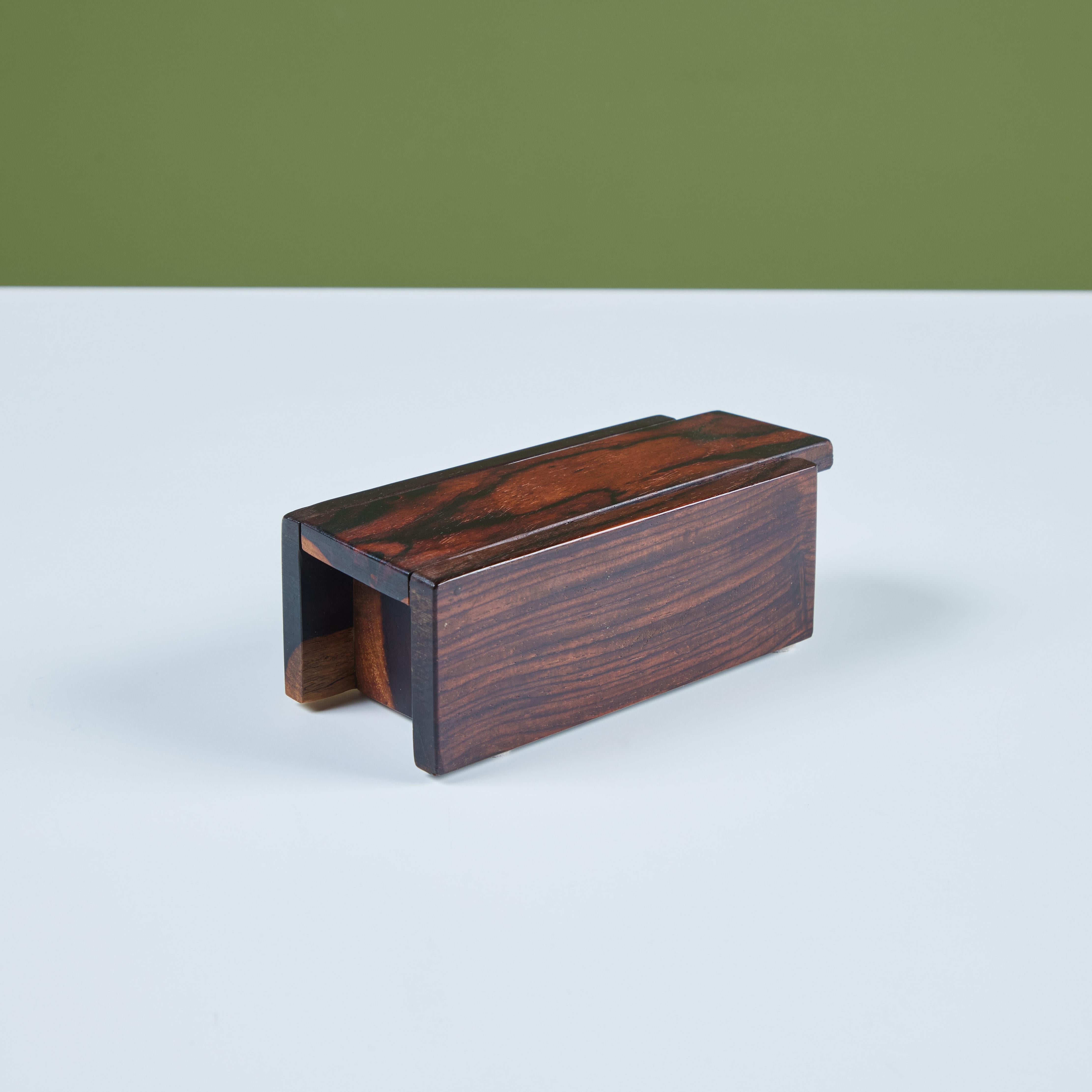 Cocobolo Don Shoemaker Petite Hinged Lid Box for Señal For Sale