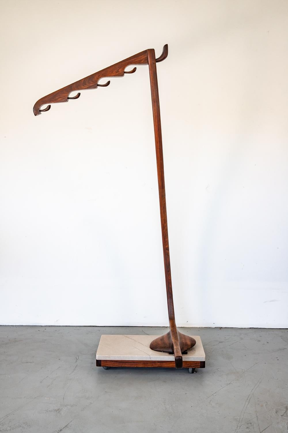 Don Shoemaker Rare Rosewood Coat Rack In Good Condition For Sale In Los Angeles, CA