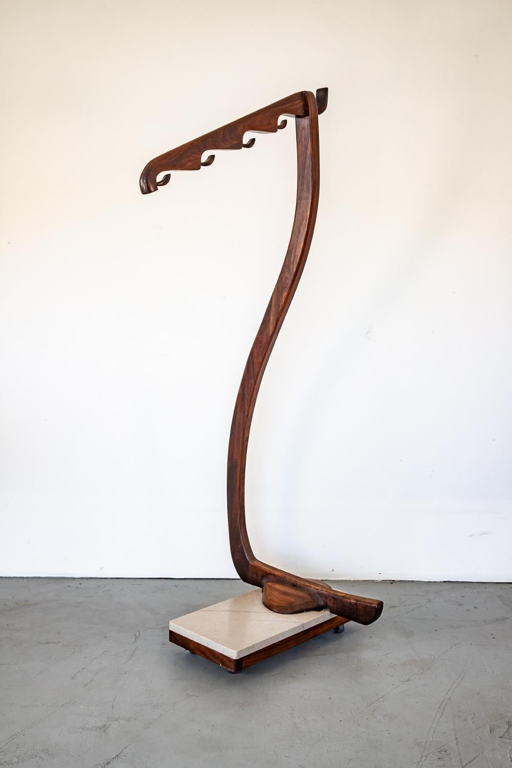 20th Century Don Shoemaker Rare Rosewood Coat Rack For Sale