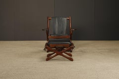 Don Shoemaker Rosewood and Leather 'Swinger' Chair and Ottoman, 1960s, Signed