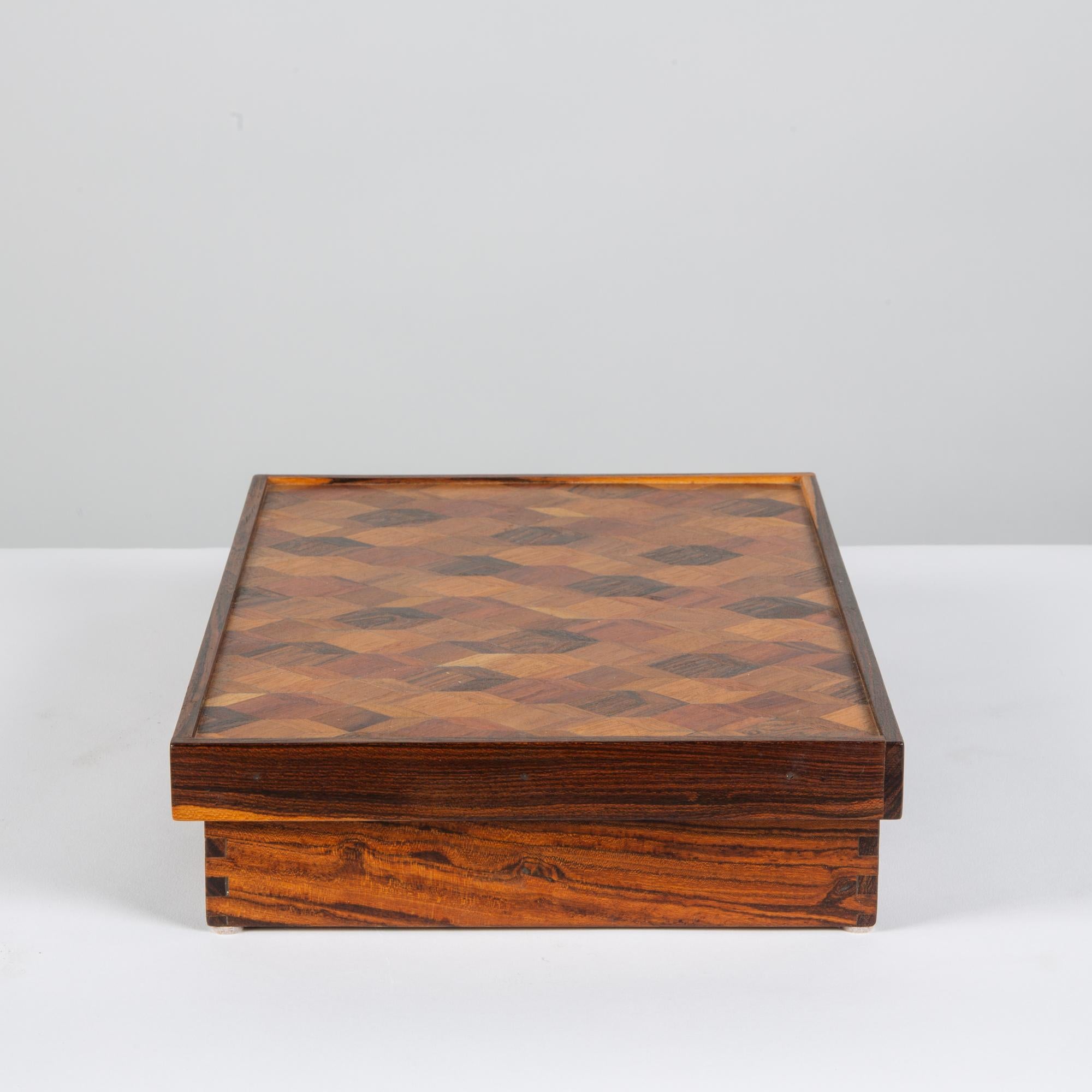 Mexican Don Shoemaker Rosewood Lidded Box for Senal