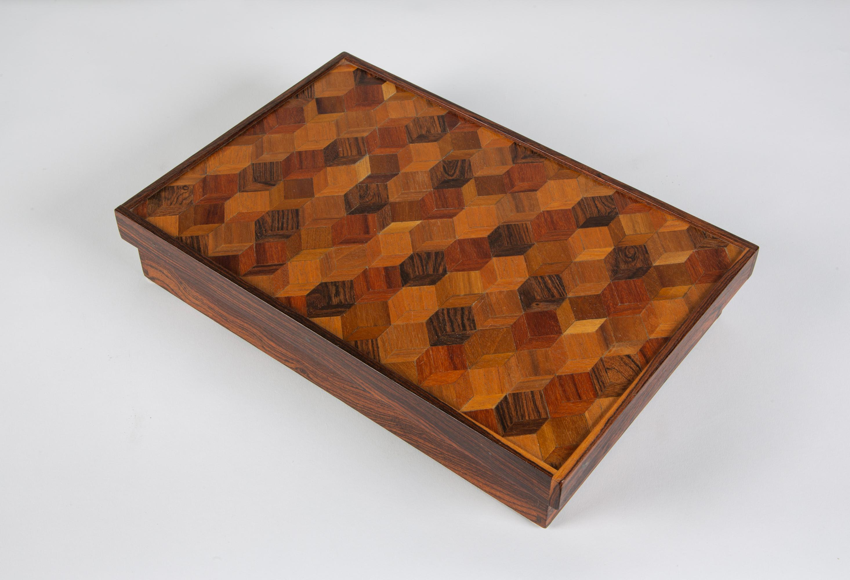 Don Shoemaker Rosewood Lidded Box for Senal In Excellent Condition In Los Angeles, CA