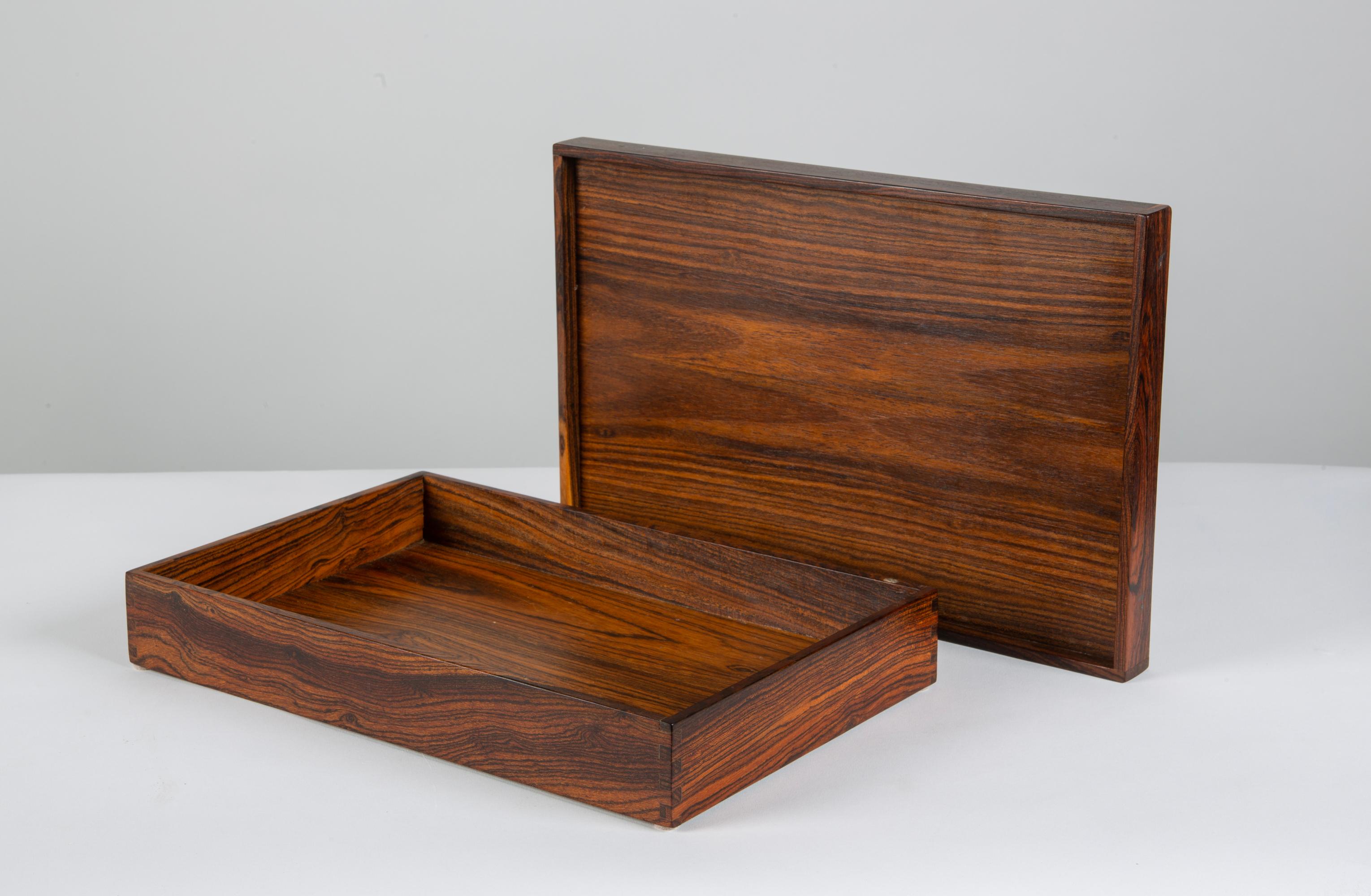 Mid-20th Century Don Shoemaker Rosewood Lidded Box for Senal