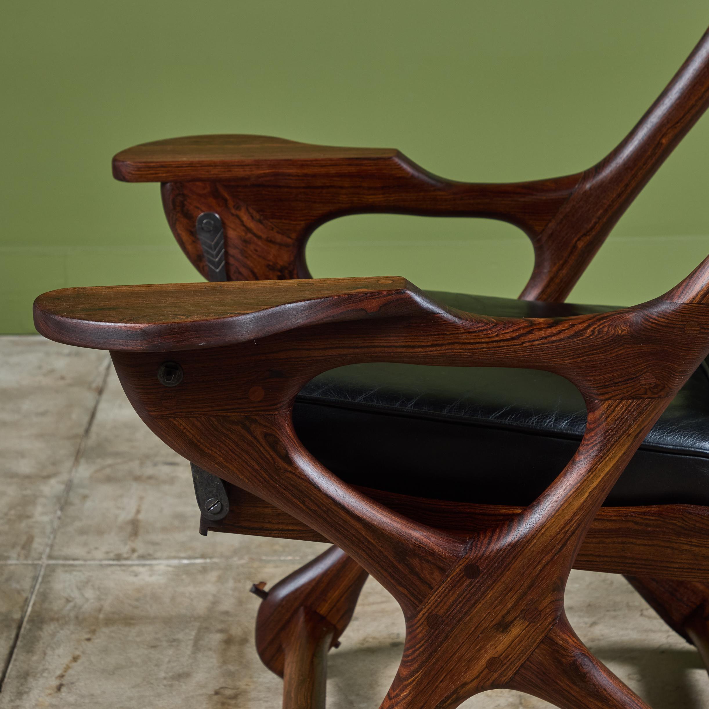 Don Shoemaker Rosewood Swinger Lounge Chair For Sale 2