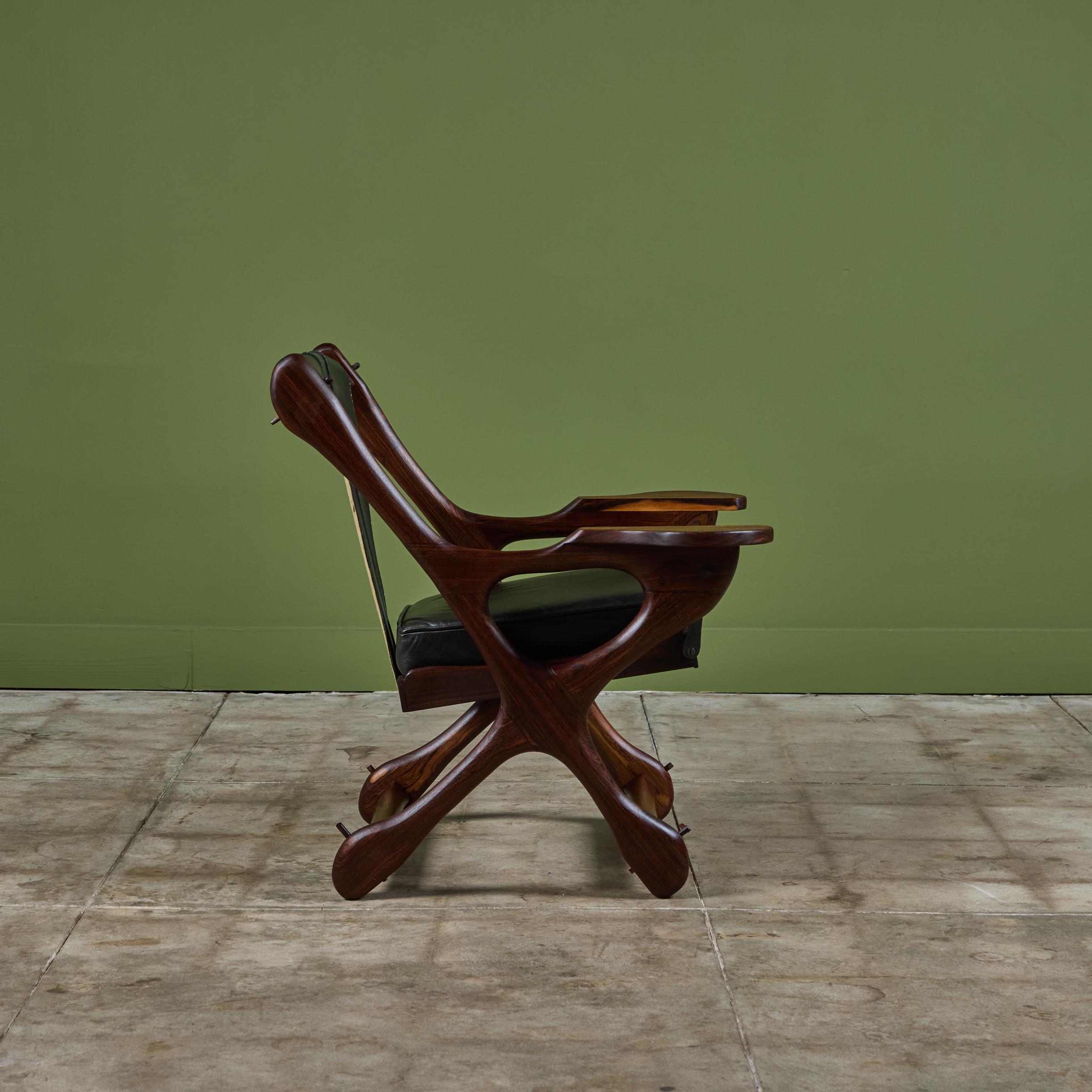 Oiled Don Shoemaker Rosewood Swinger Lounge Chair For Sale