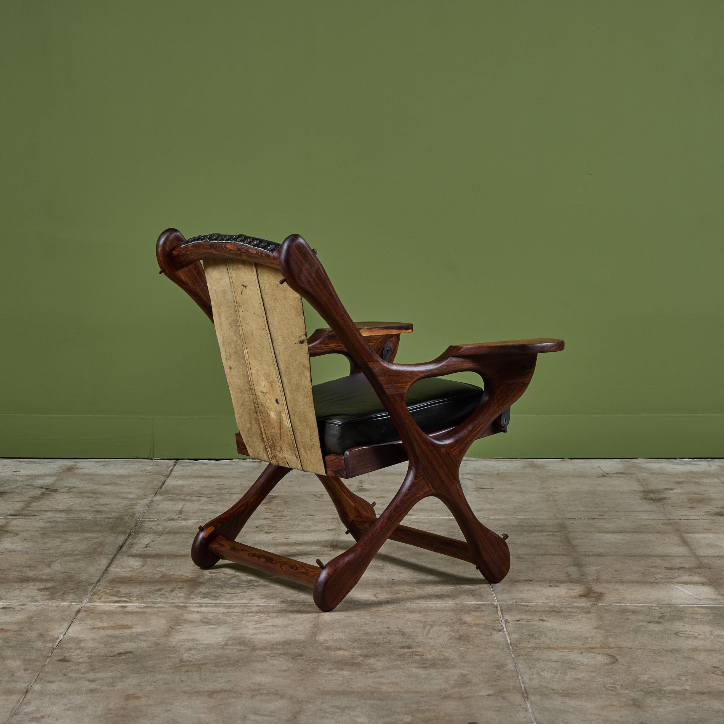Don Shoemaker Rosewood Swinger Lounge Chair In Excellent Condition For Sale In Los Angeles, CA