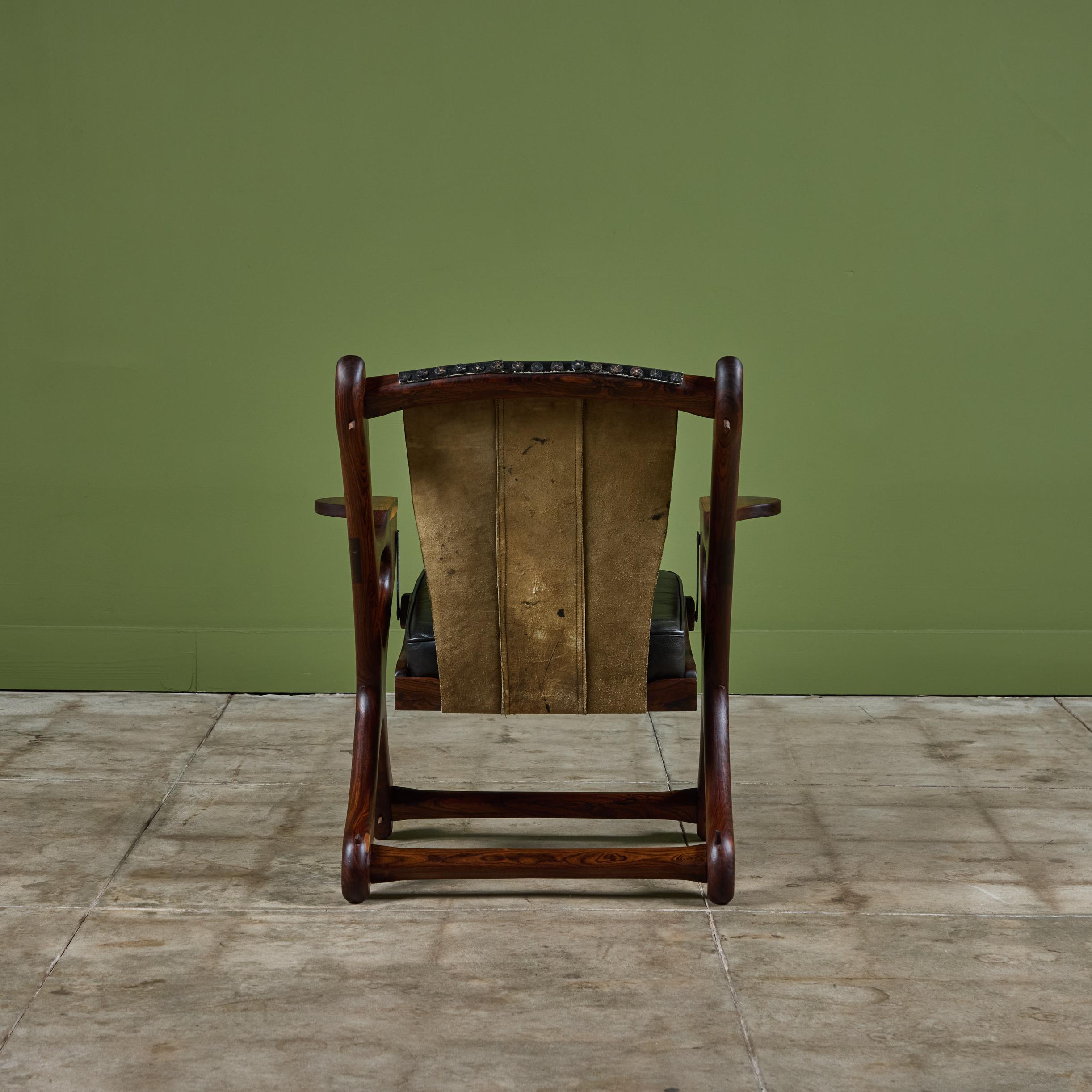 Mid-20th Century Don Shoemaker Rosewood Swinger Lounge Chair For Sale