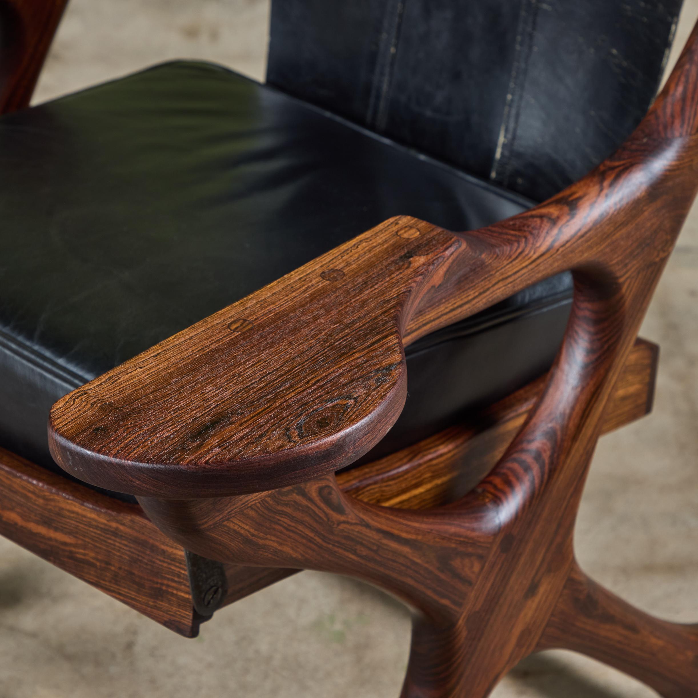 Don Shoemaker Rosewood Swinger Lounge Chair For Sale 1