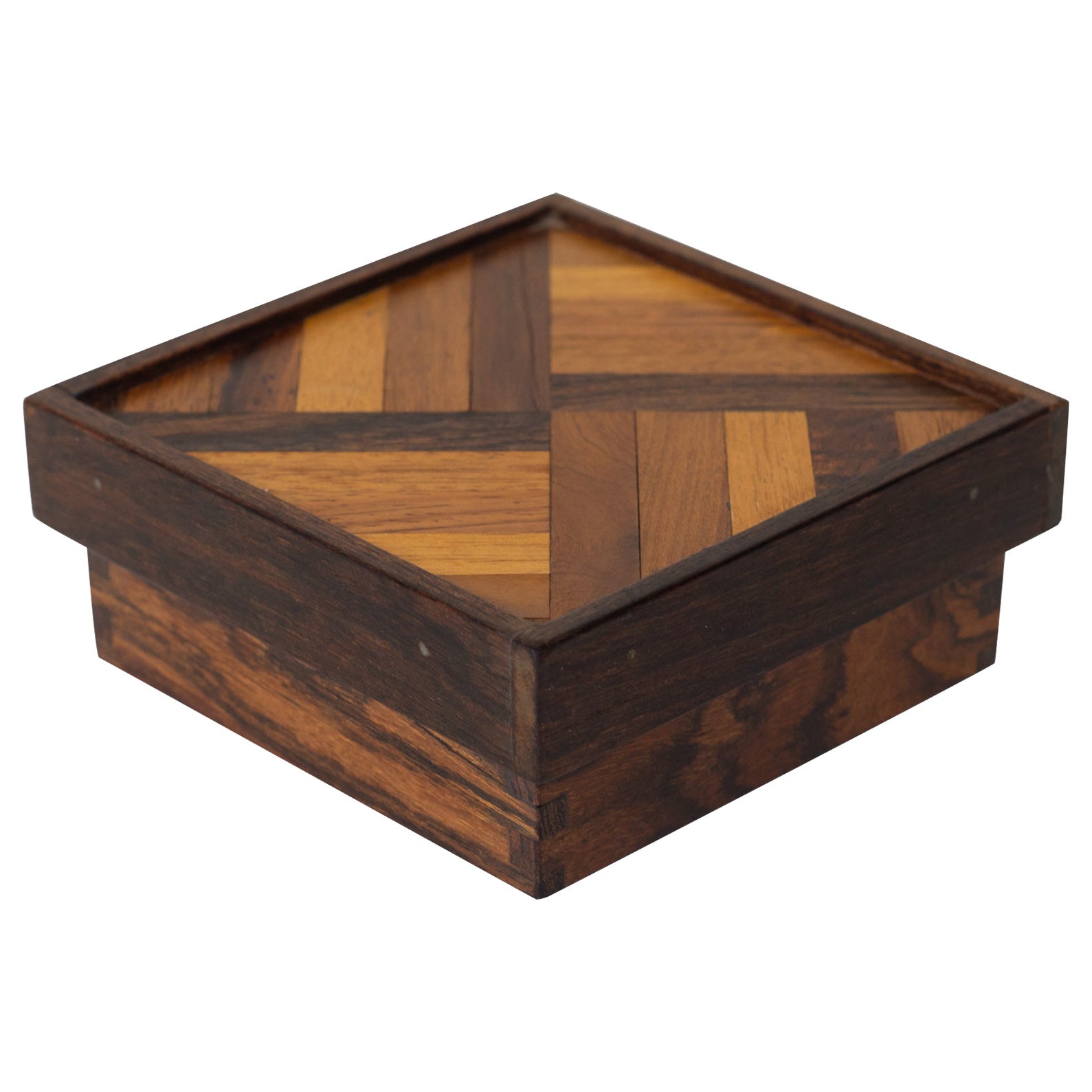 Don Shoemaker - Senal Exotic Mixed Hardwoods Rosewood Trinket Box Made in Mexico