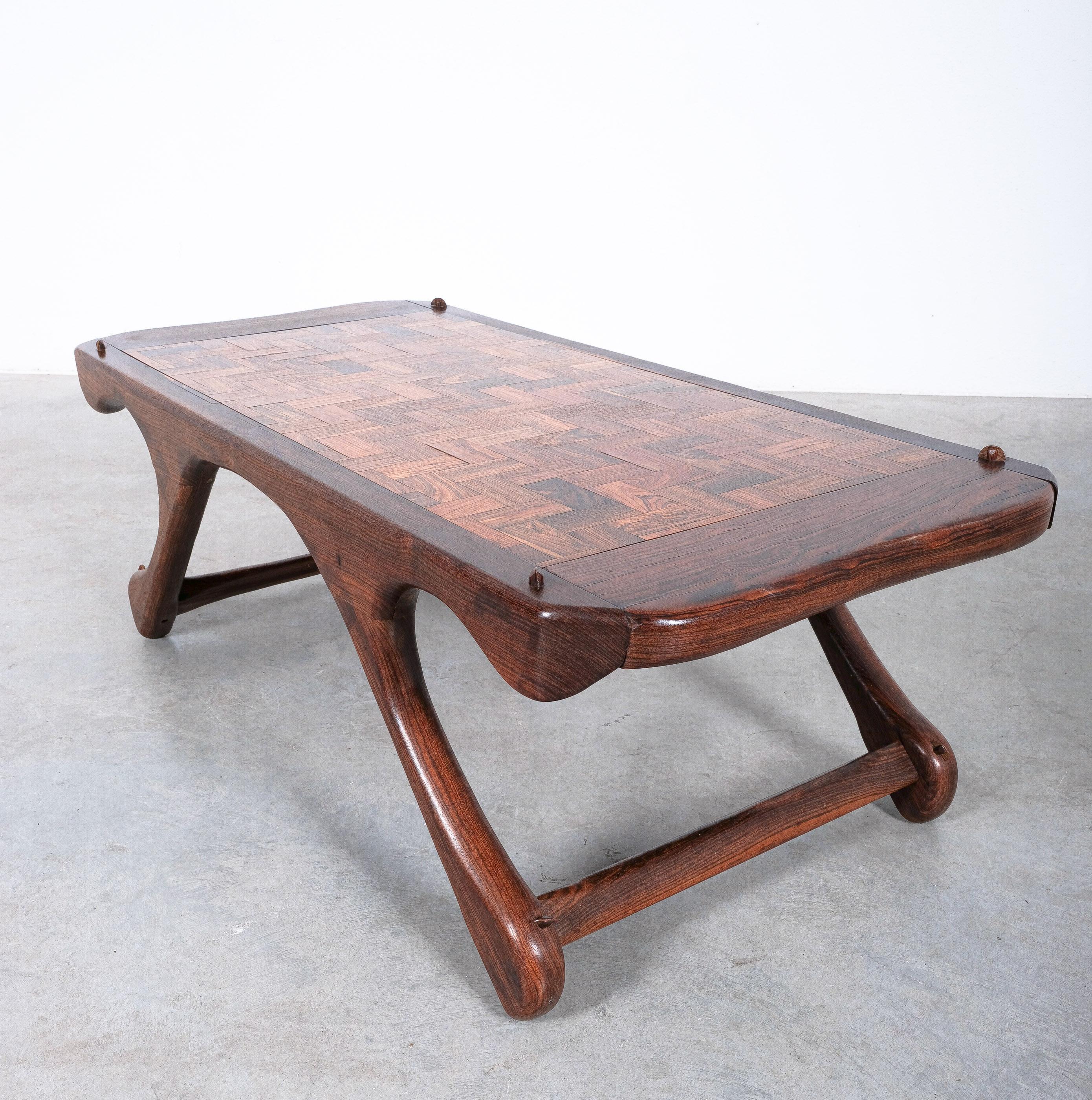 Don Shoemaker Senal S.A. Cocobolo Rosewood Parquetry Table, Mid Century In Good Condition For Sale In Vienna, AT