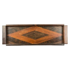 Don Shoemaker Senol SA Mexican Modernist Wood Inlay Serving Tray