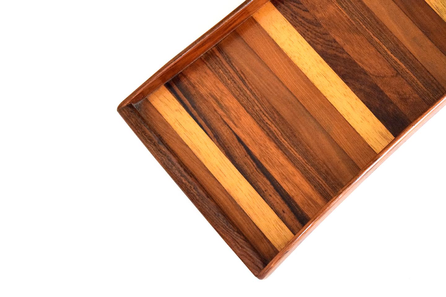 Hand-Crafted Don Shoemaker Serving Tray Made with Different Woods