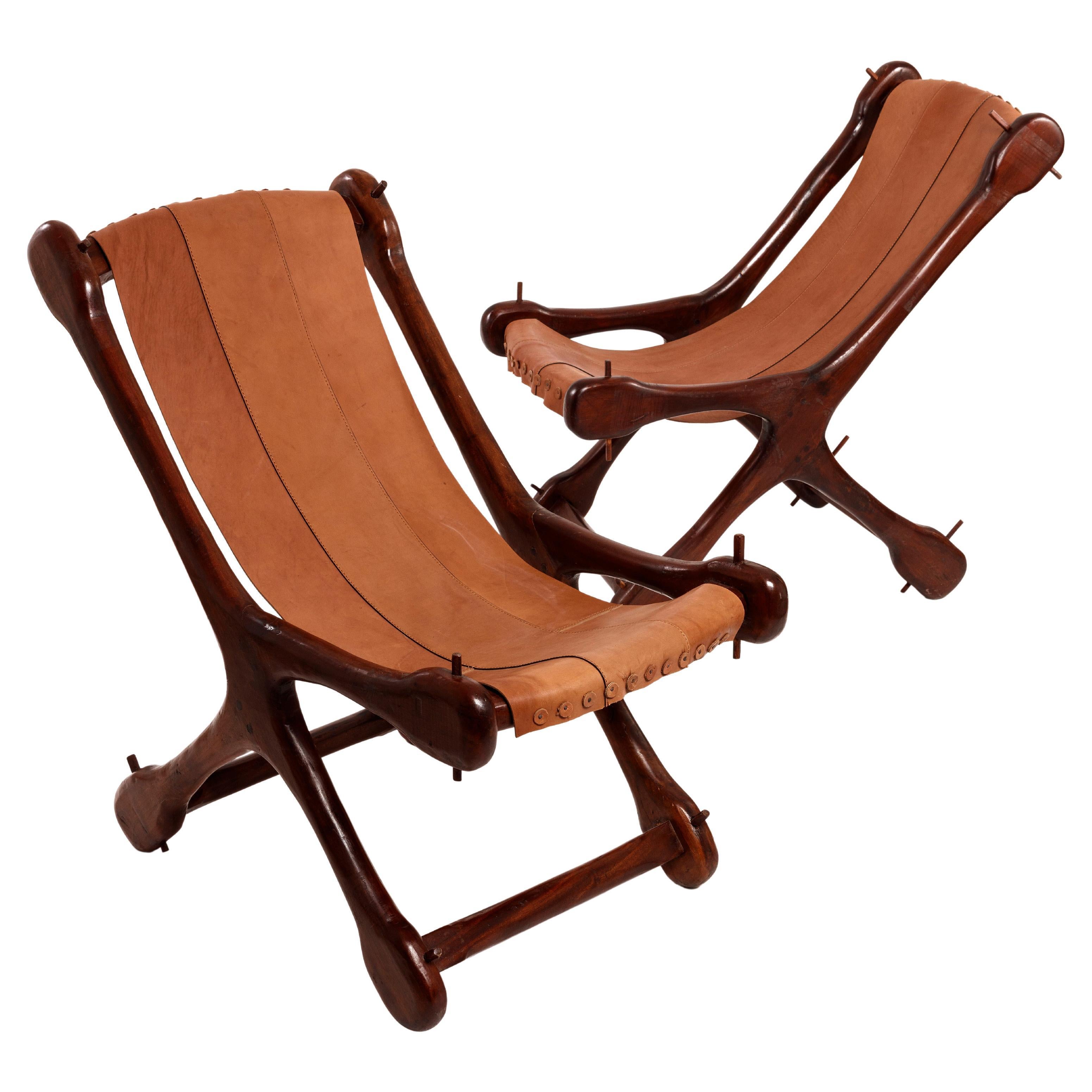 Don Shoemaker Sling Sloucher Chairs Señal, Sculptural and Organic, Mexico For Sale