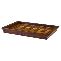 Don Shoemaker Small Chevron Marquetry Decorative Tray for Señal
