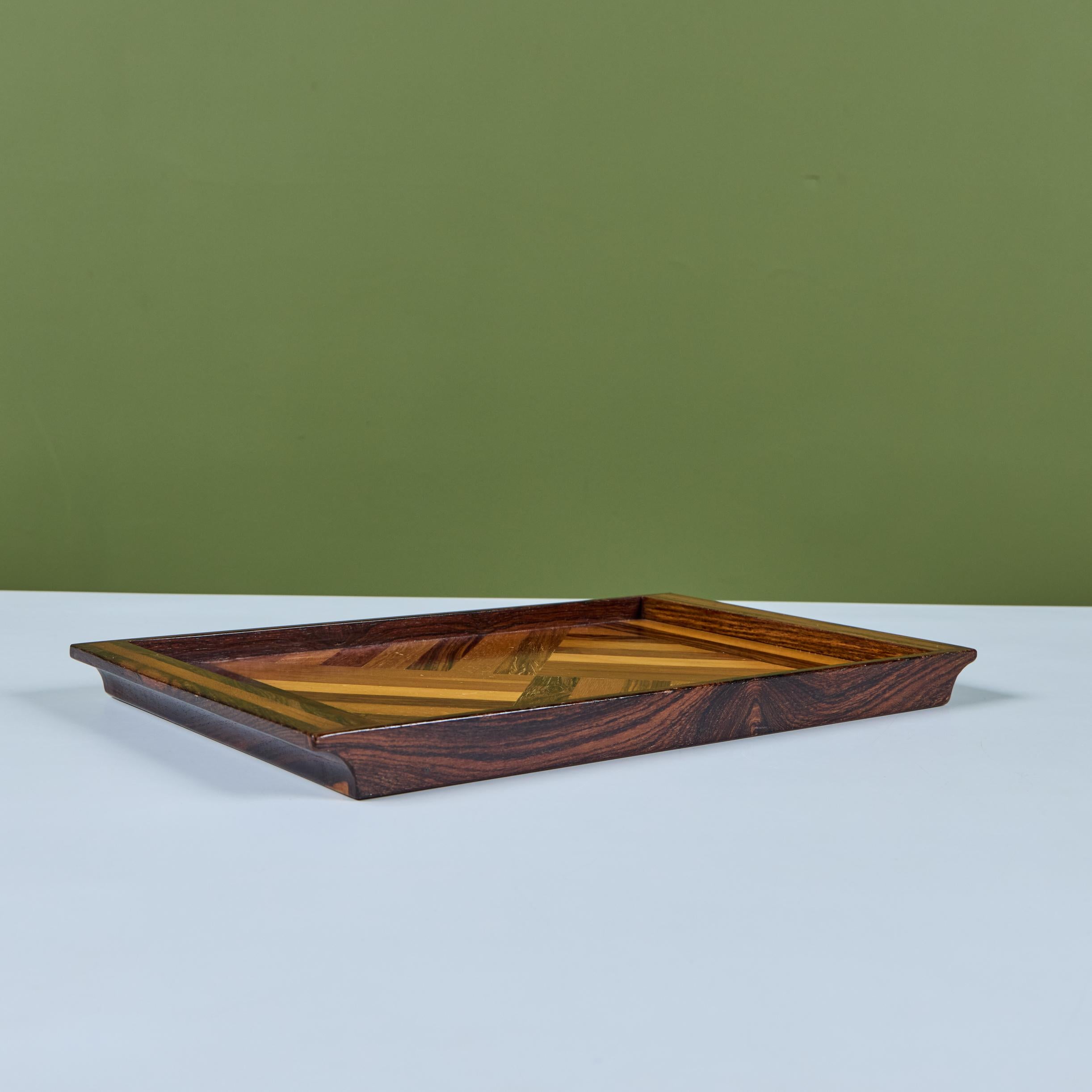 Don Shoemaker Petit plateau décoratif en marqueterie géométrique pour Señal en vente 10