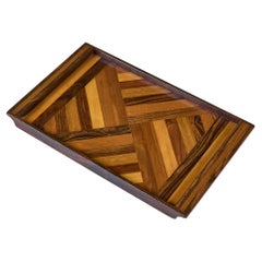 Don Shoemaker Kleines geometrisches Intarsien-Tablett für Señal