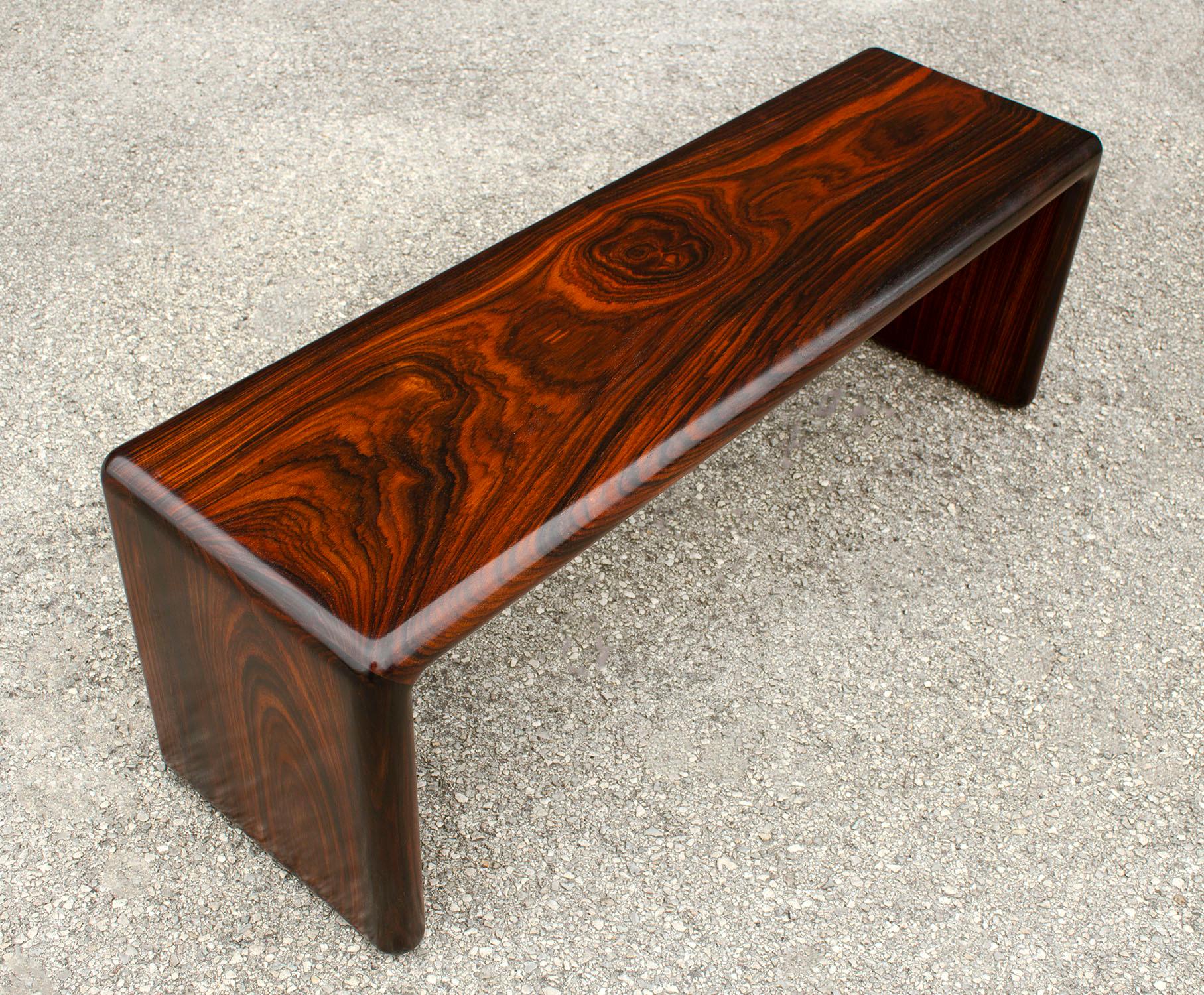 20th Century Don Shoemaker Solid Brazilian Rosewood Table / Bench 1970s Studio Craft Mexico