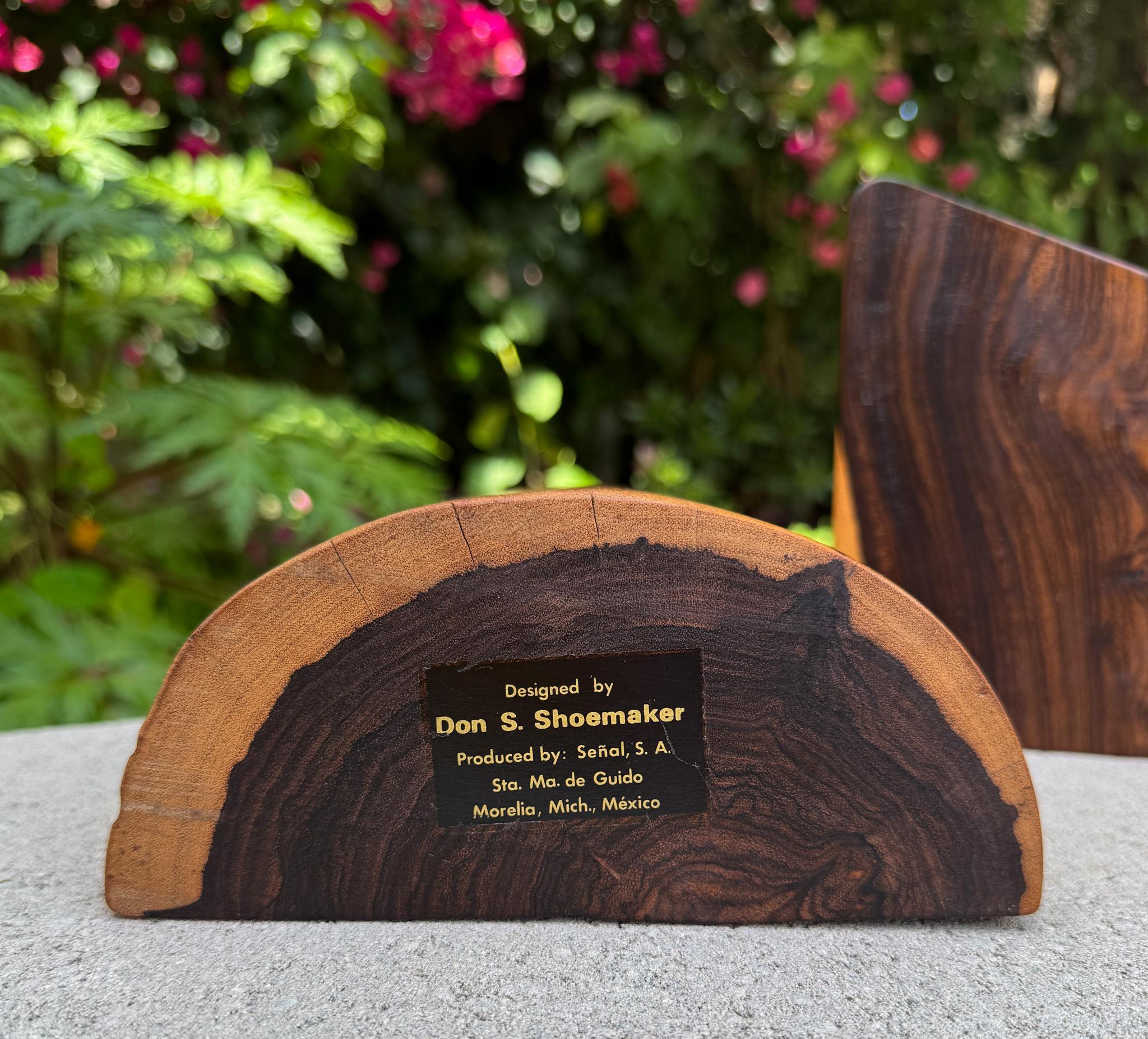 Don Shoemaker Massivholz Cocobolo für Señal Buchstützen, Mexiko, um 1965 im Angebot 1