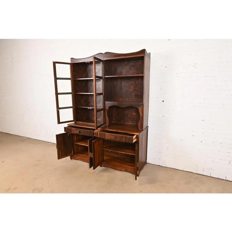 Mobile libreria in legno di palissandro di cocobolo dello Studio A di Don Shoemaker, CIRCA ANNI '70 in vendita 1