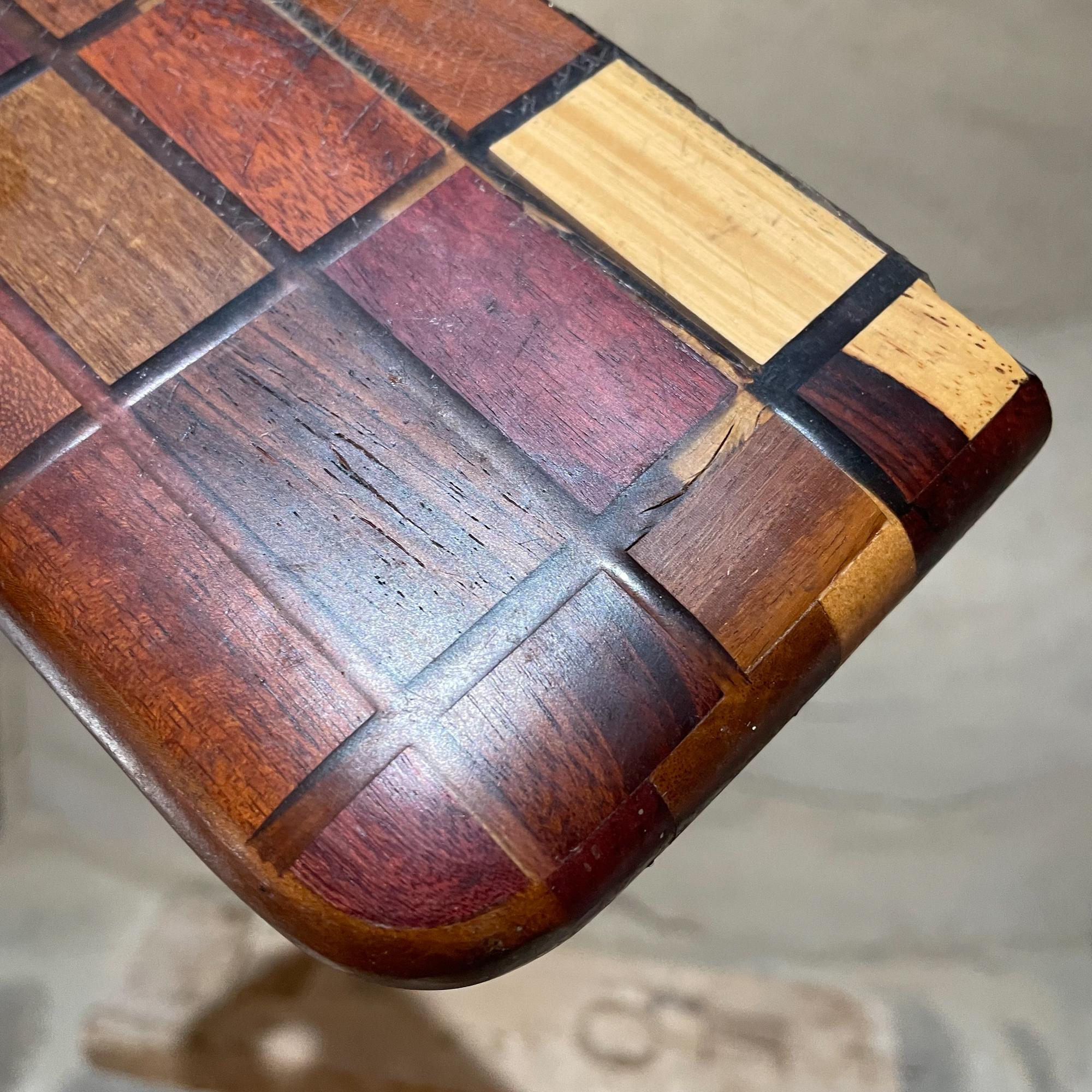 1960s Don Shoemaker Style Exotic Checkered Wood Cutting Board  2