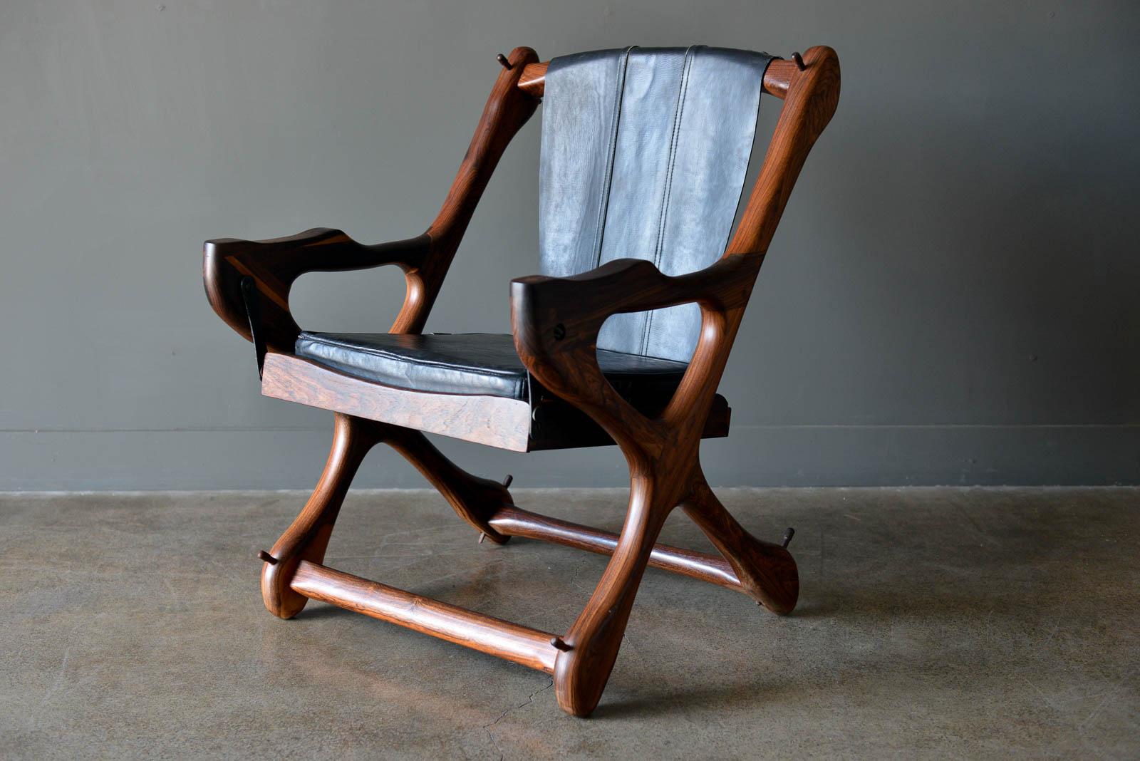 Mid-Century Modern Don Shoemaker 'Swinger' Sling Chair and Ottoman, ca. 1965