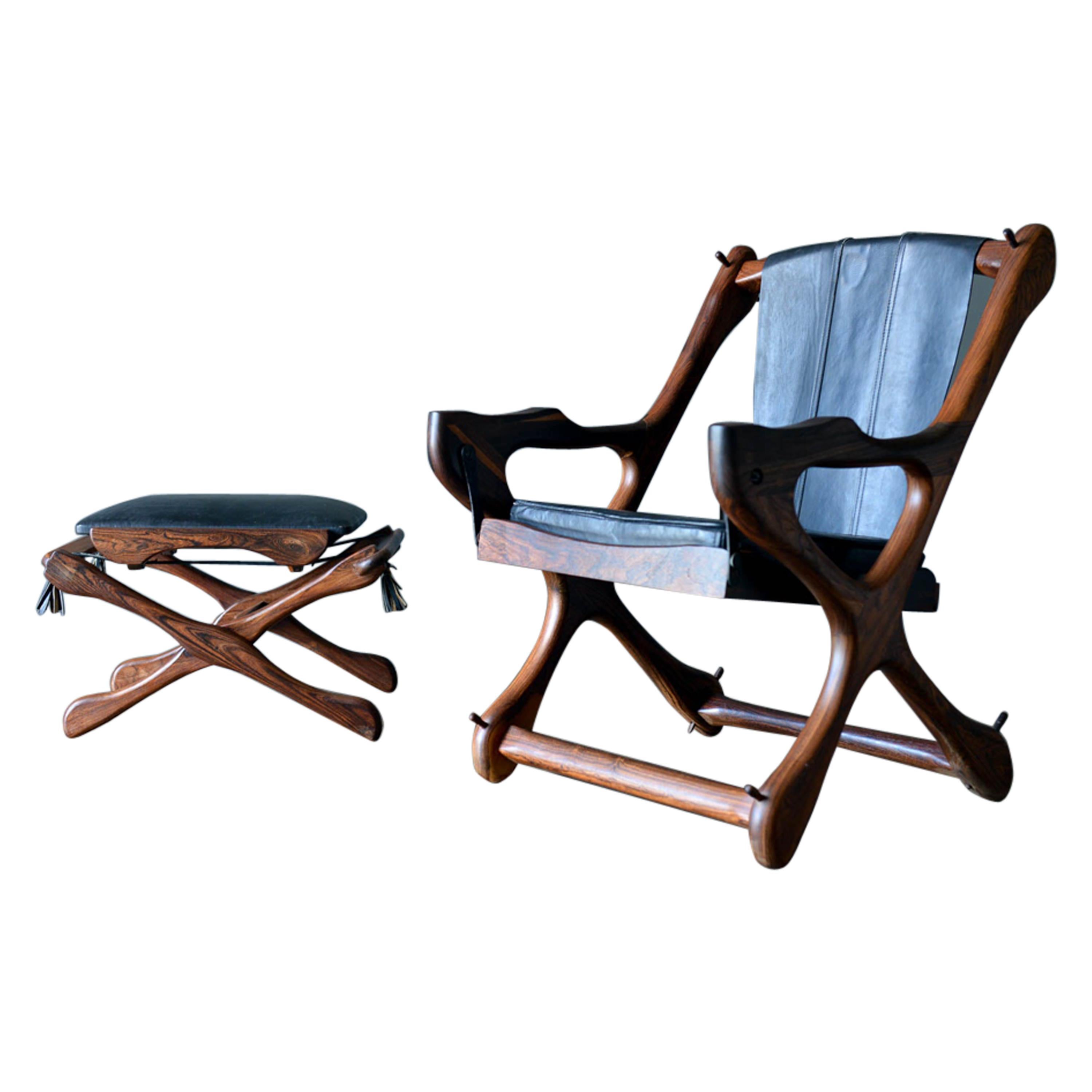 Don Shoemaker 'Swinger' Sling Chair and Ottoman, ca. 1965
