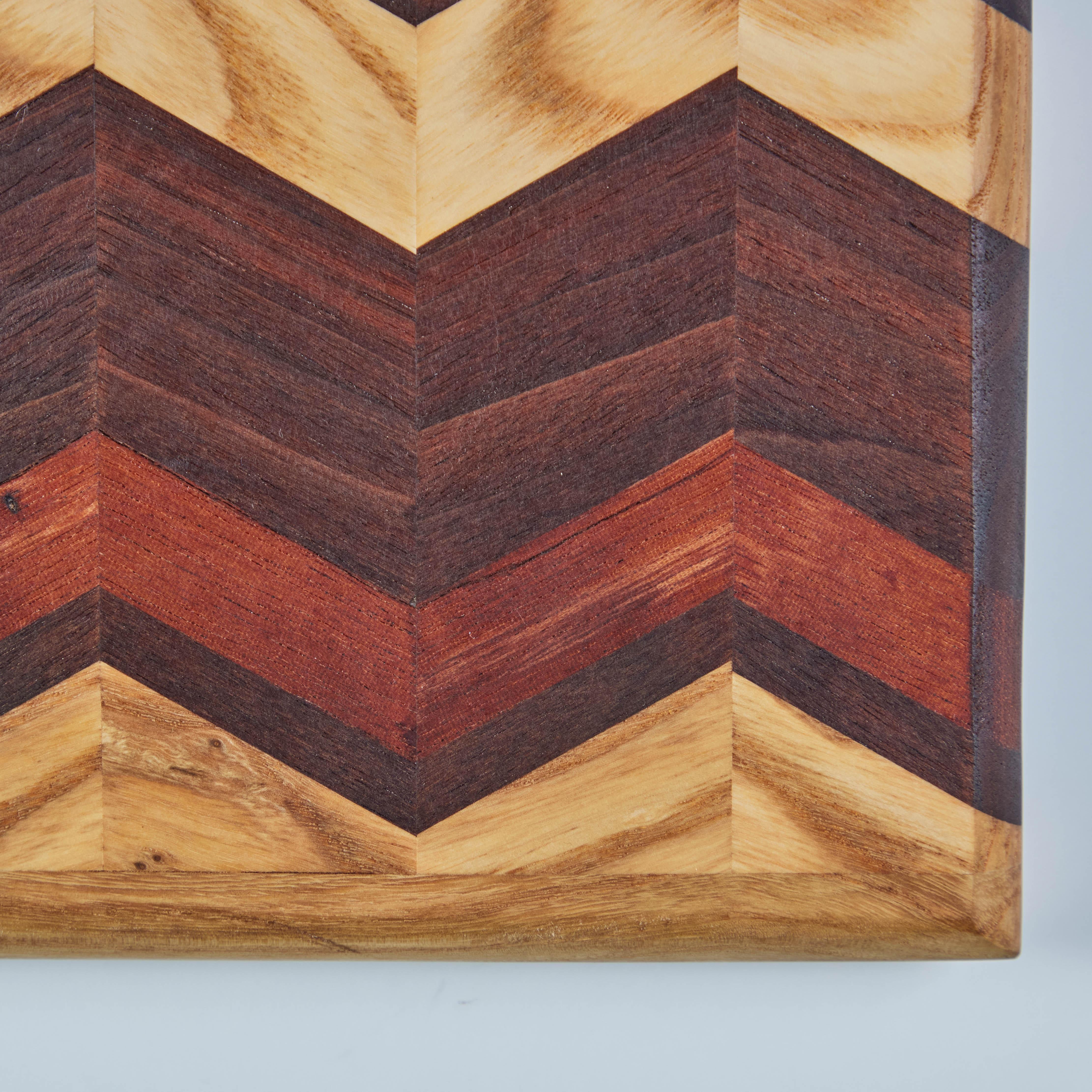 Don Shoemaker Wood Inlaid Chevron Pattern Cutting Board for Señal For Sale 5