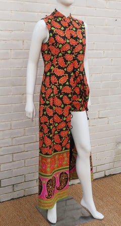 Don Sophisticates Pique Hot Pants & Maxi Dress Ensemble, C.1970