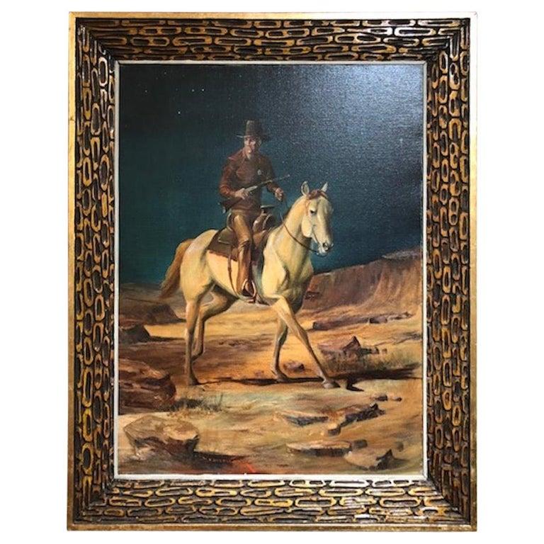 Don Stewart Keller Figurative Painting - Cowboy on a Horse