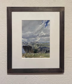 "Beartooth Pass" (2019), Western Gorge Landscape, Watercolor Painting