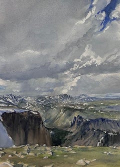 "Beartooth Pass" (2019), Western Gorge Landscape, Watercolor Painting