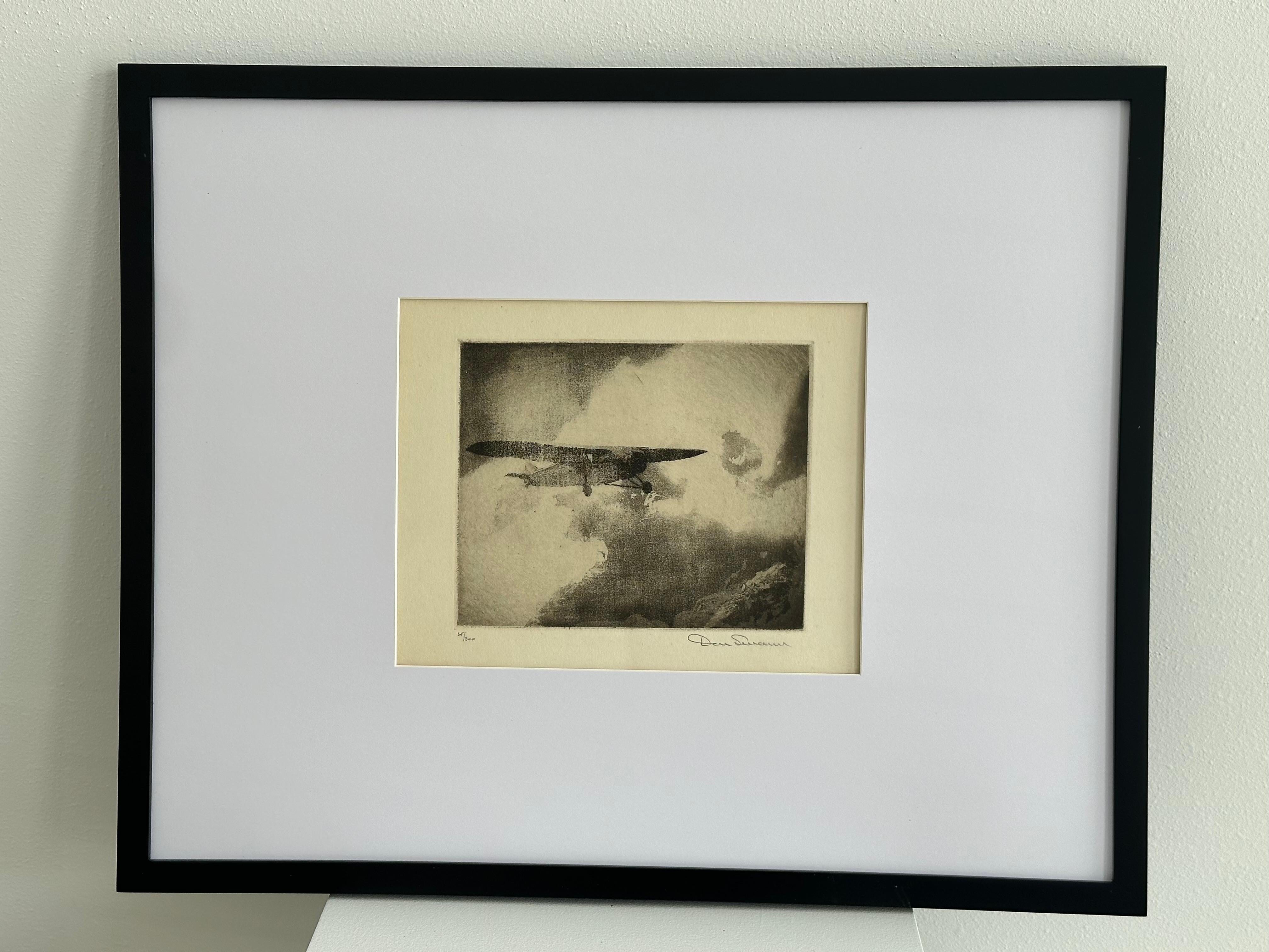 Single engine monoplane in flight - Print by Don Swann