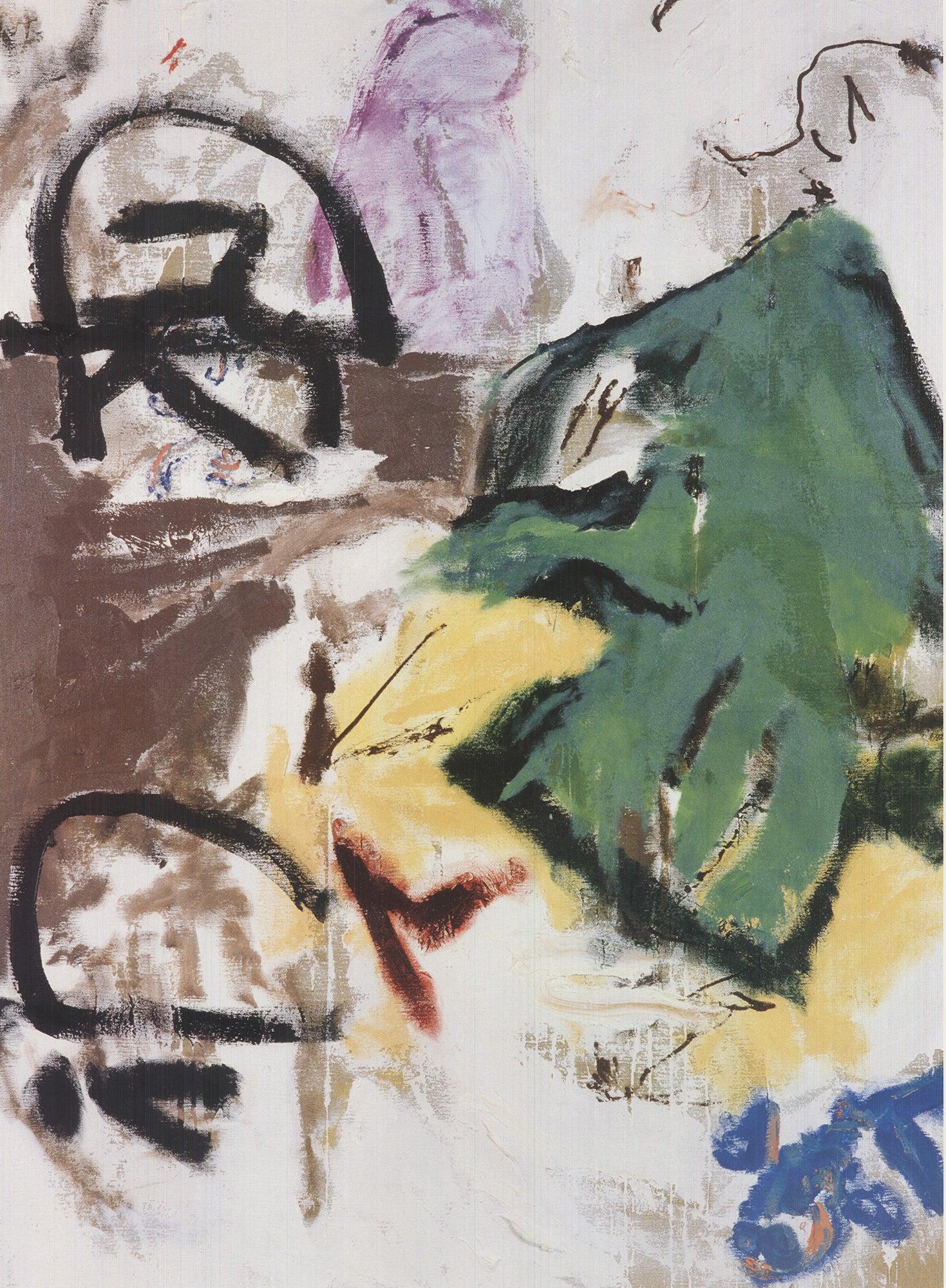 Parapliers the Willow Dipped - Beige Abstract Print by Don van Vliet