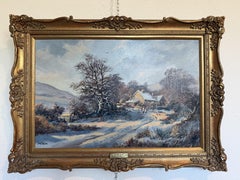 Don Vaughan (British 1916-2005) “Winter Walk” VTG Oil Painting Winter Landscape