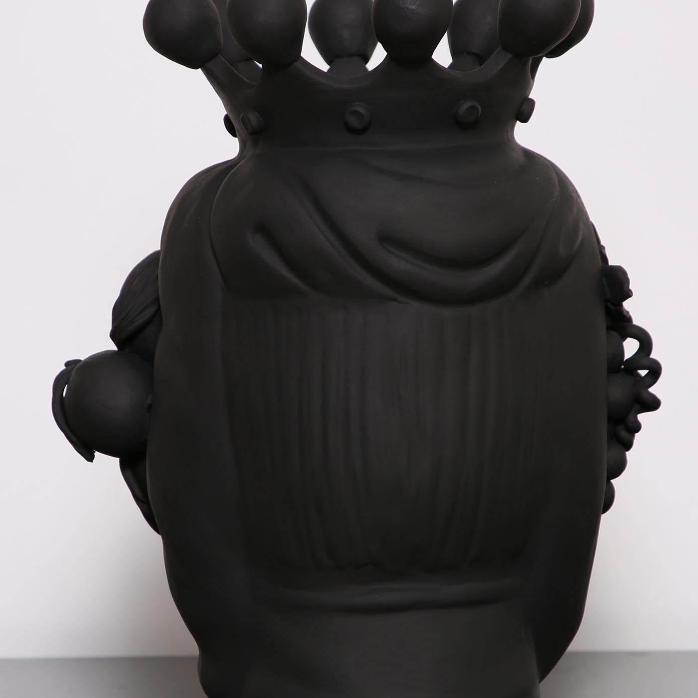 Italian Don Venerando Black Vase For Sale