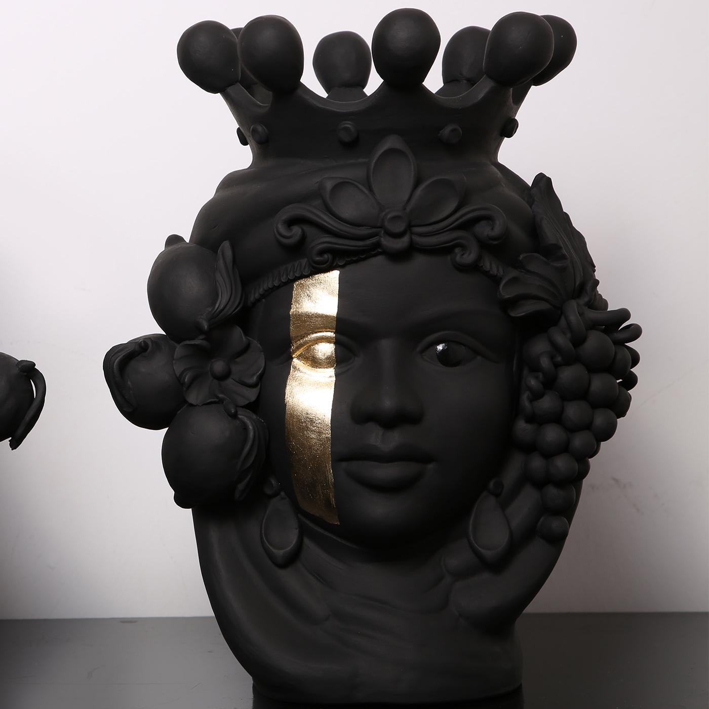 Don Venerando Black Vase In New Condition For Sale In Milan, IT