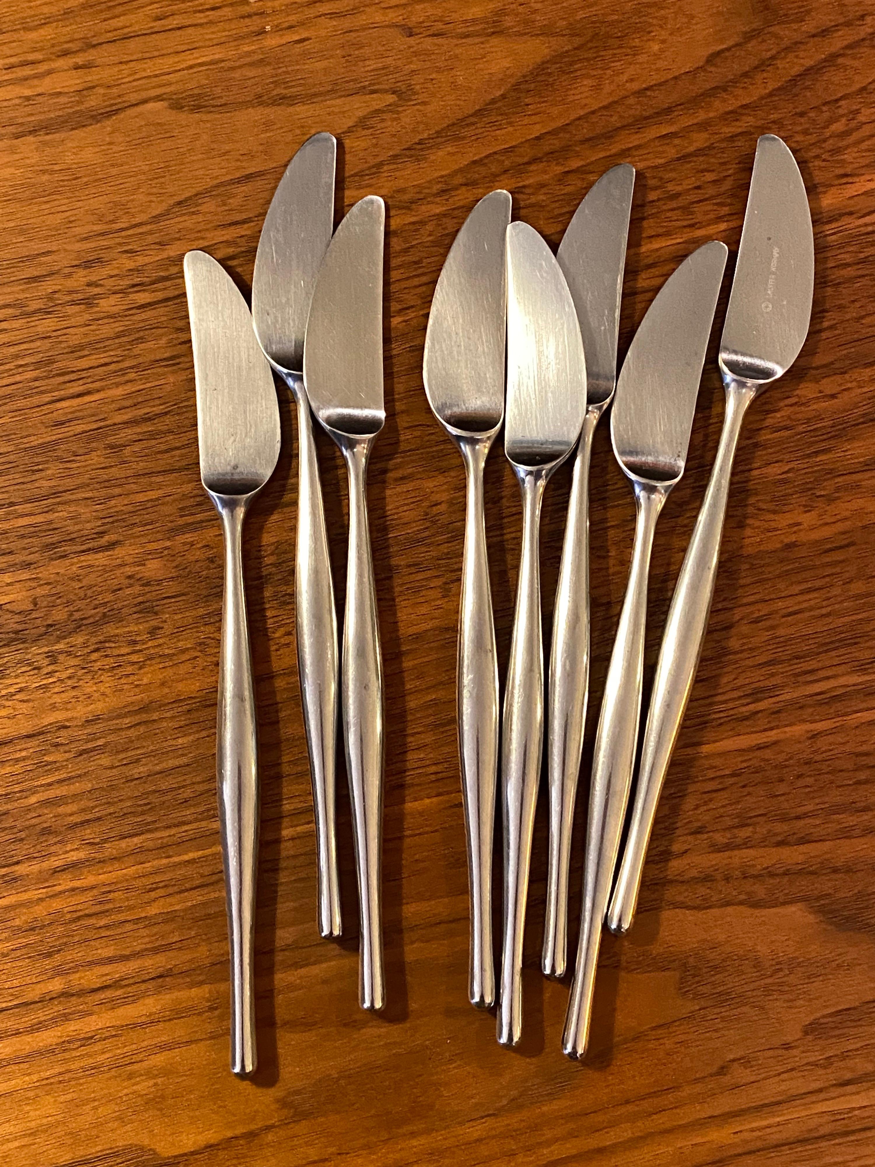 Mid-20th Century Don Wallace Design 3 Stainless Flatware Set /Service for 8 For Sale