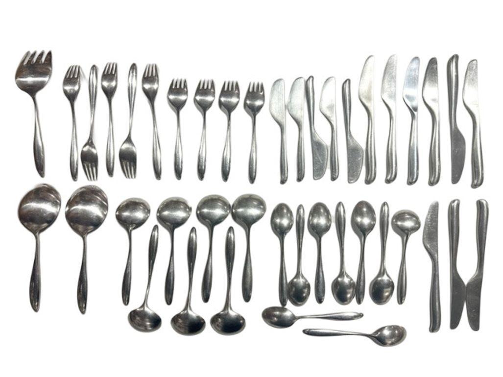 Don Wallace pour Lauffer Design 2 ensemble de 42 pièces en acier inoxydable en vente 6
