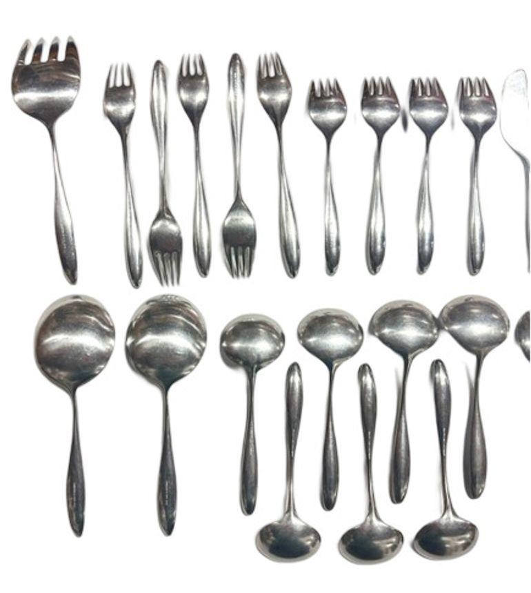 Don Wallace pour Lauffer Design 2 ensemble de 42 pièces en acier inoxydable en vente 7
