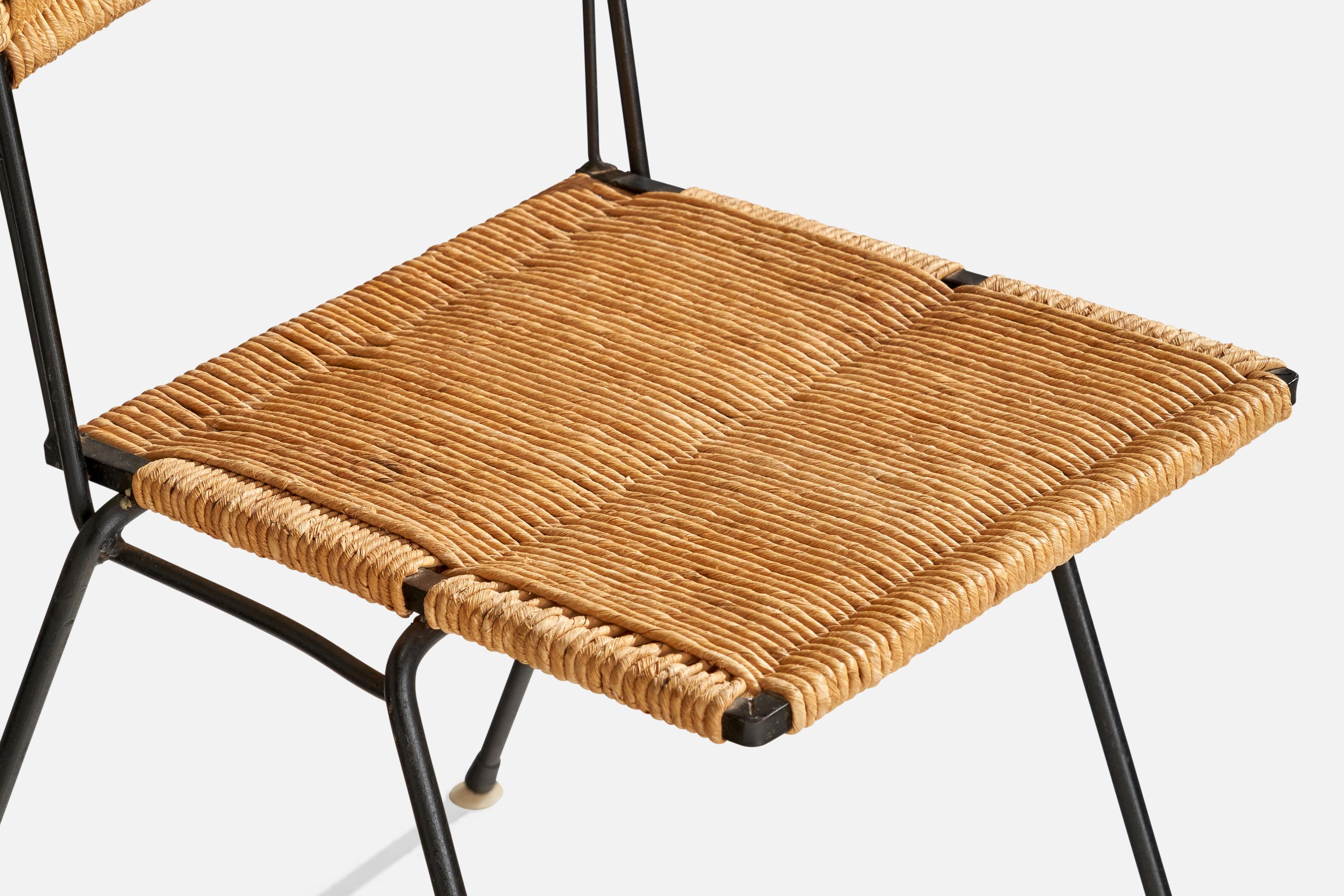 Don Ward, chaise d'appoint, fer, corde, États-Unis, années 1950 en vente 1
