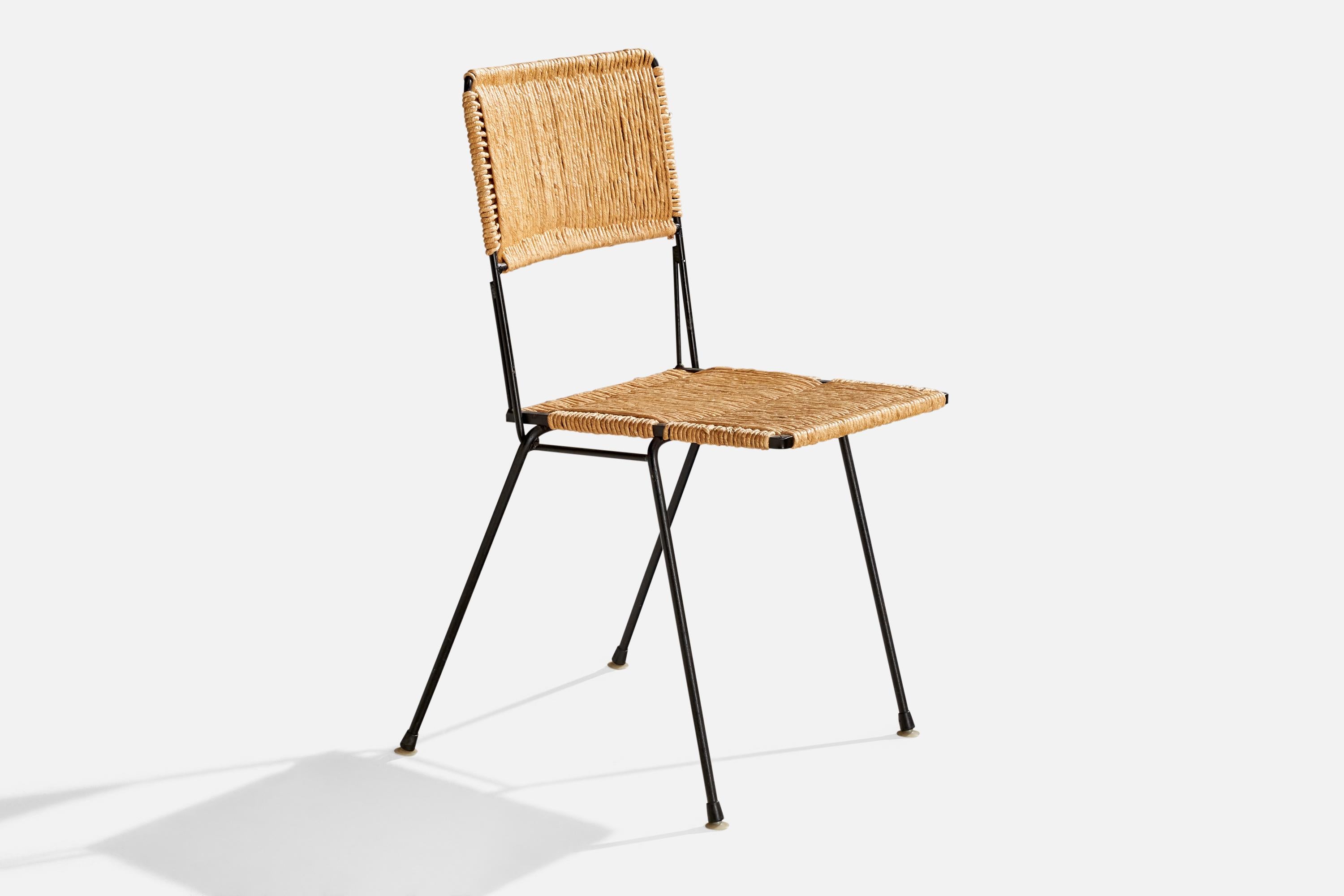 Don Ward, chaises d'appoint, fer, corde, États-Unis, années 1950 Bon état - En vente à High Point, NC