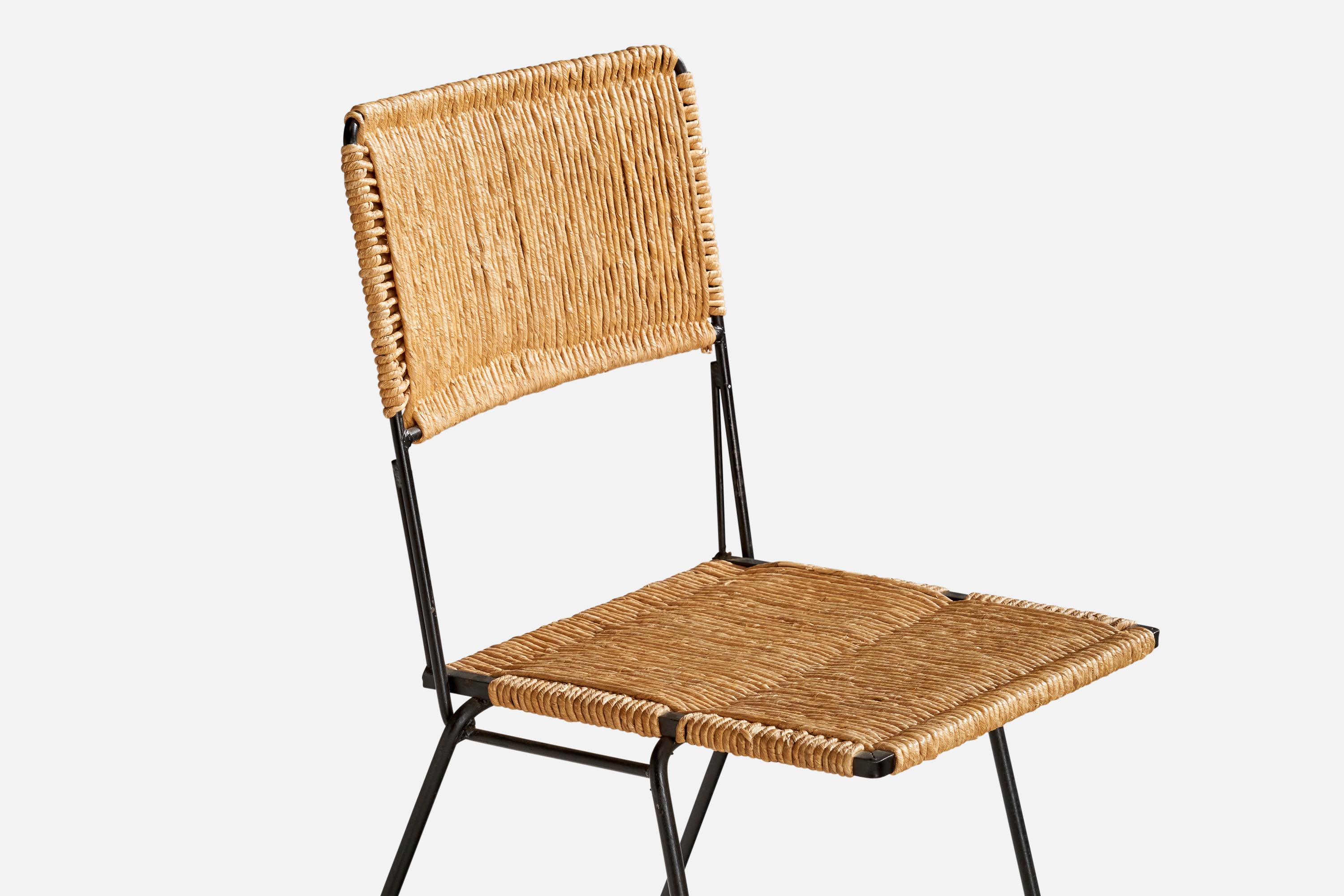 Corde Don Ward, chaises d'appoint, fer, corde, États-Unis, années 1950 en vente