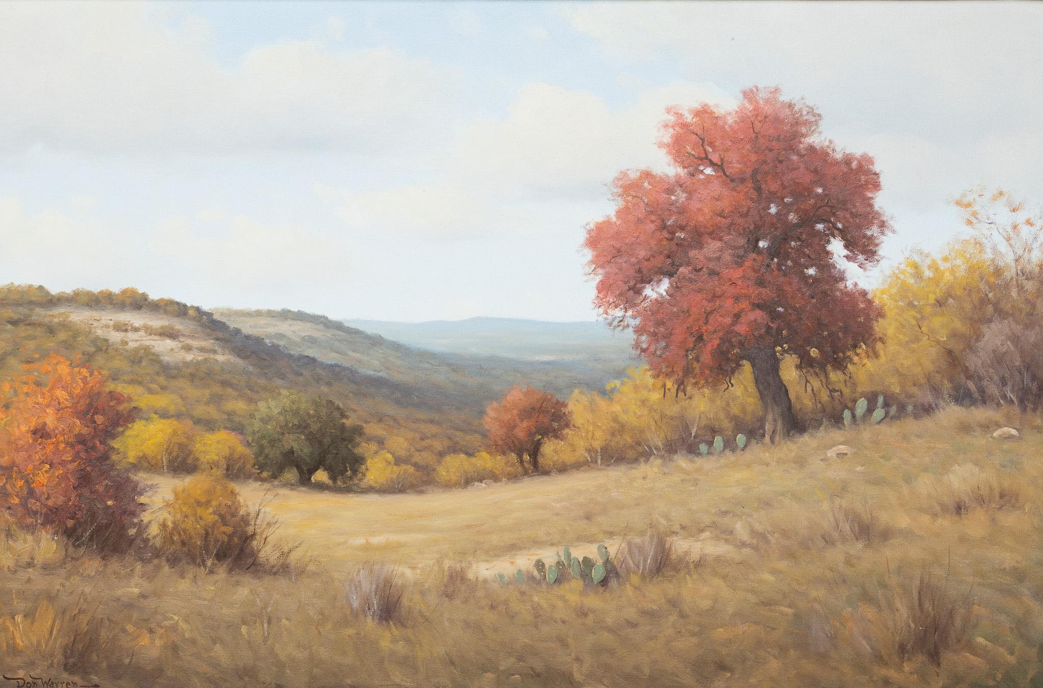 Da Don Warren
24" x 36"
Olio su tela
Incorniciato Dimensioni: 34" x 44"

Paesaggio autunnale nella regione di I. Hill in Texas

Informazioni sull'artista:
Don Warren (1935 - 2006) è stato una figura di spicco della scena artistica texana, noto