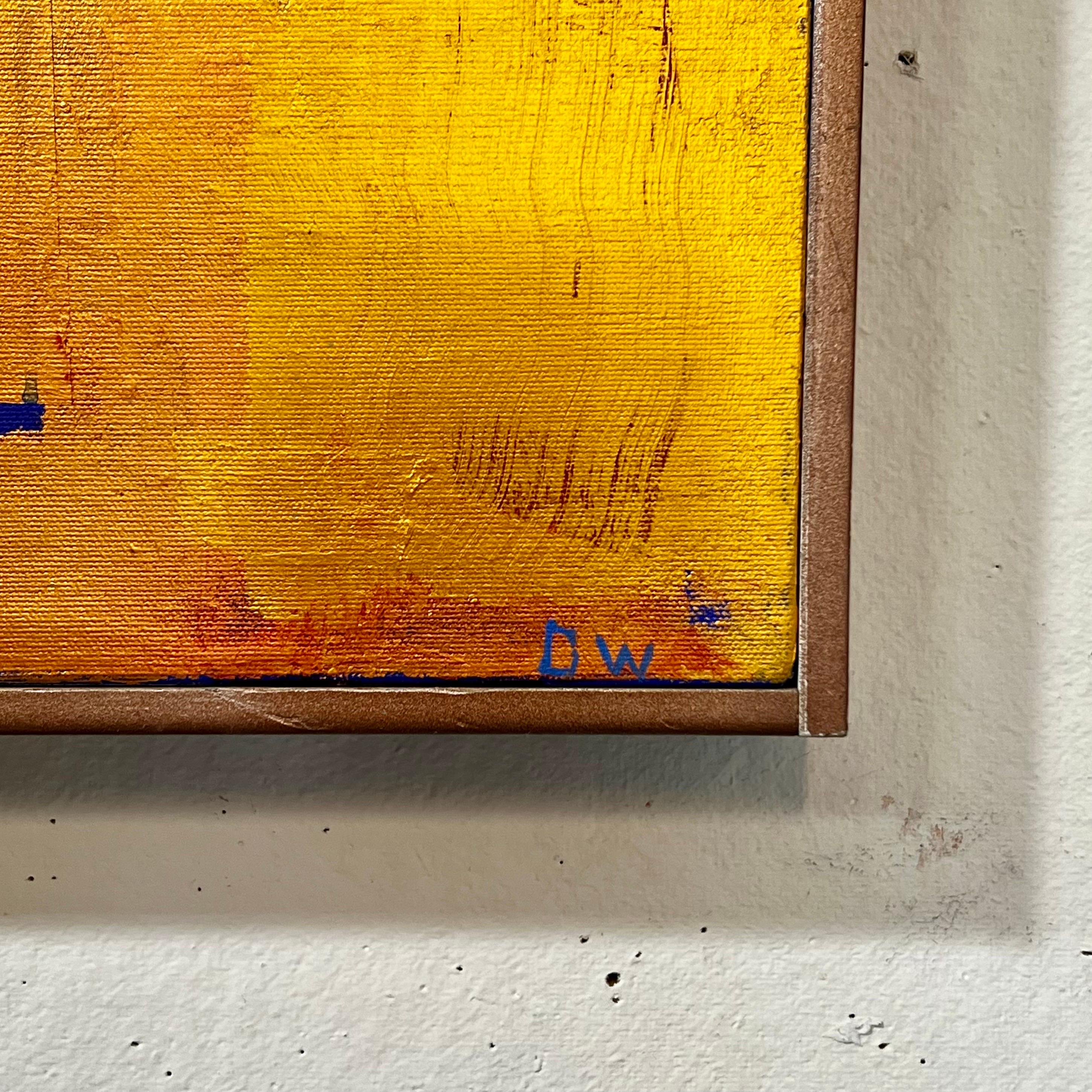 Abstraktes Gemälde-Komposition von Don Williams in Blau und Gold 2022 (Moderne) im Angebot