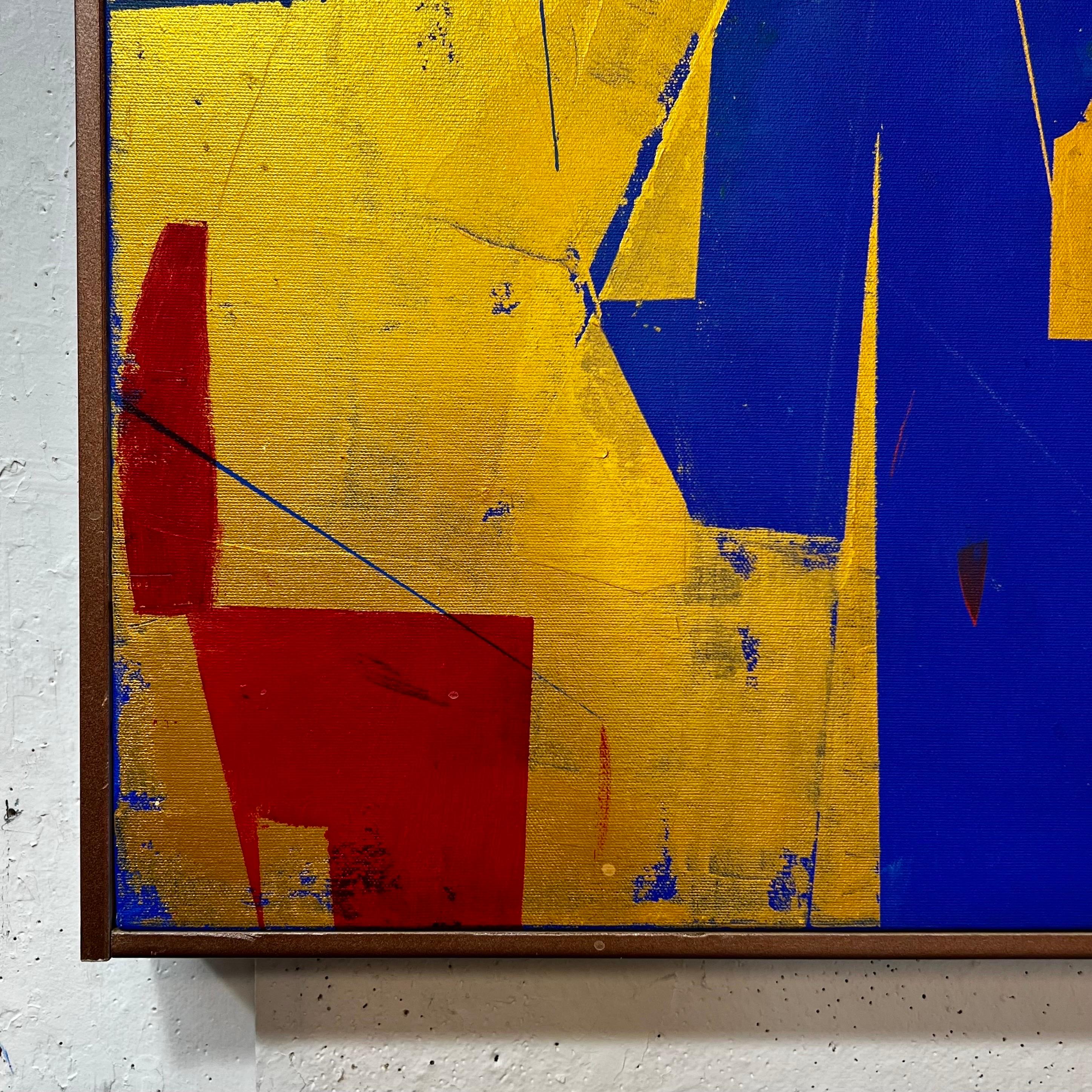 Abstraktes Gemälde-Komposition von Don Williams in Blau und Gold 2022 (amerikanisch) im Angebot