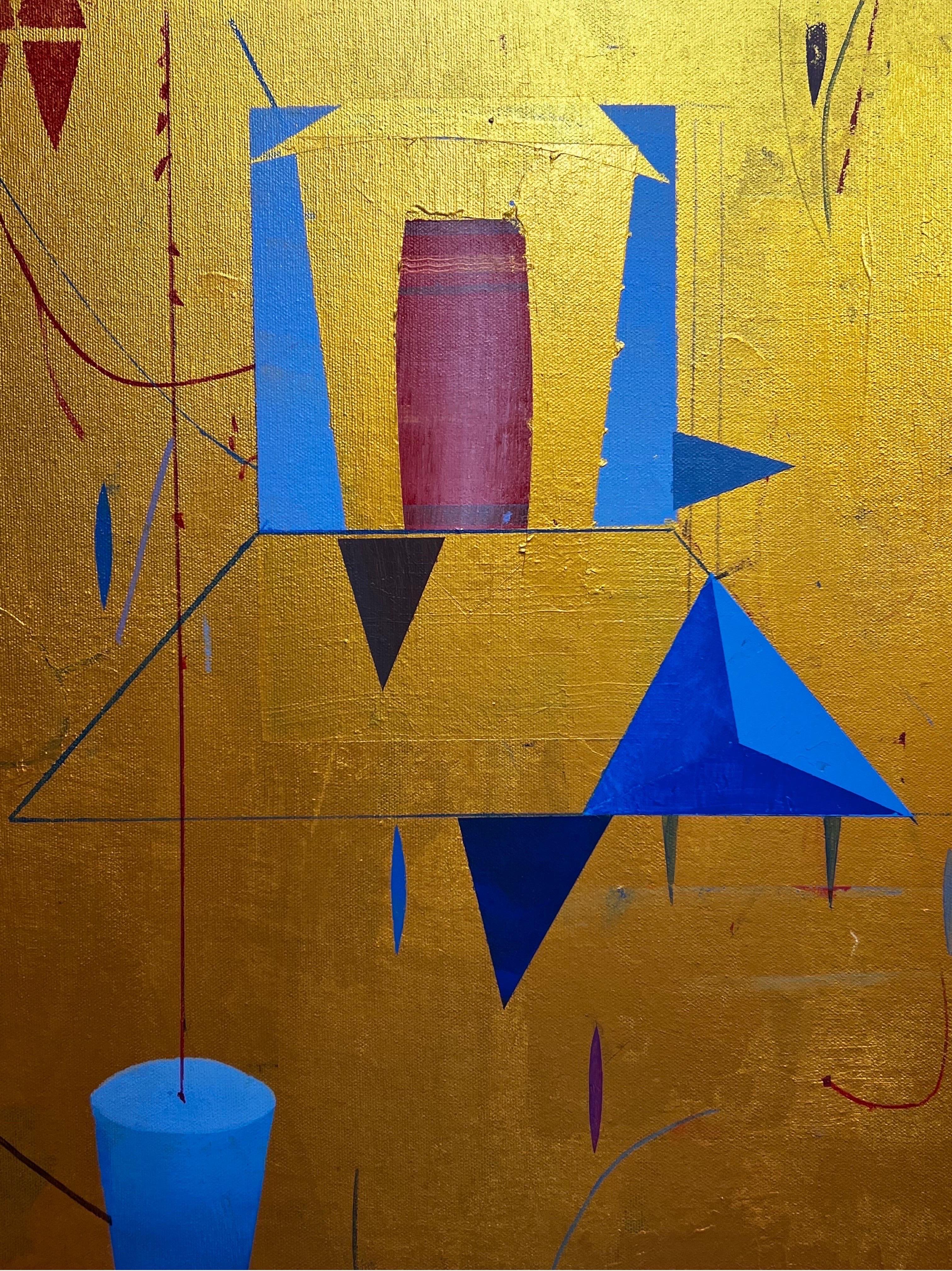 Modern Don Williams Abstract “Still Life on Gold #6” For Sale